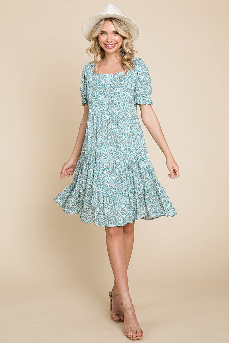 Floral Printed Square Neck Layered Dress by RolyPoly Apparel - Image 9
