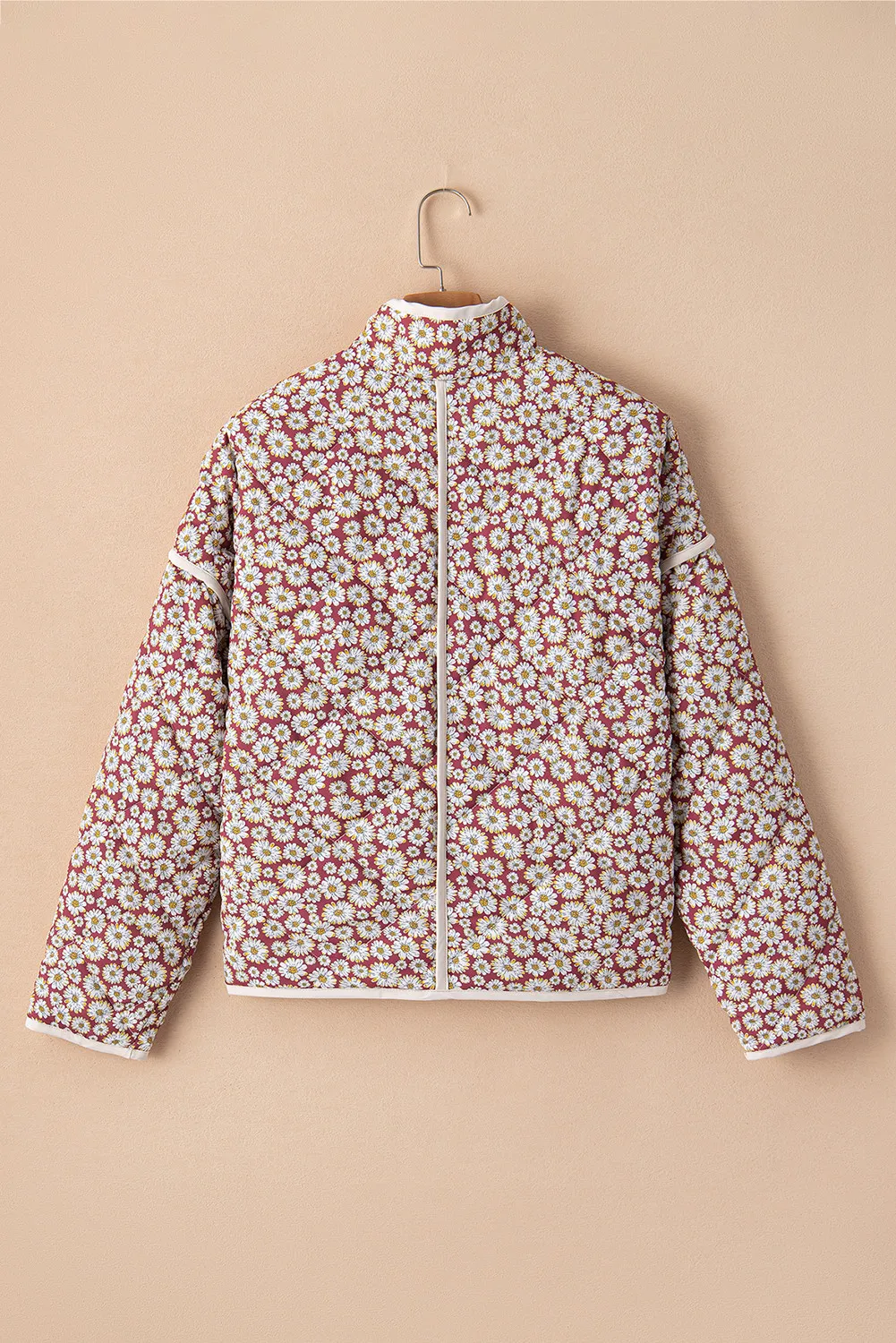 Floral Snap Down Mock Neck Coat - Image 6