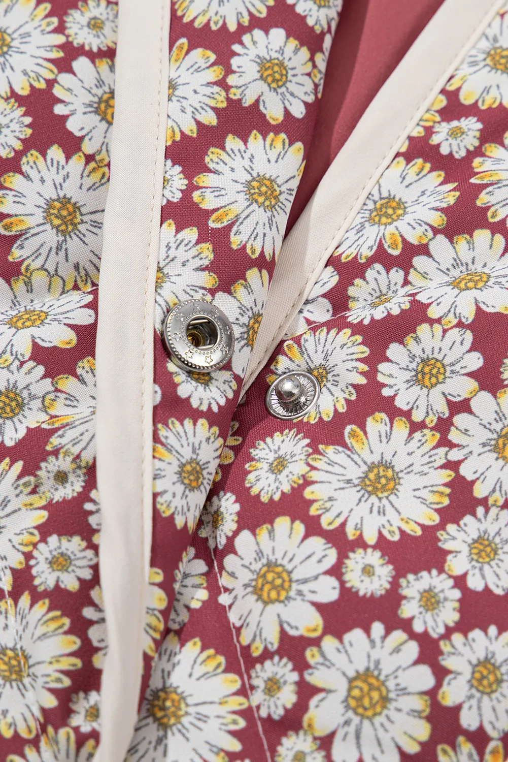 Floral Snap Down Mock Neck Coat - Image 7