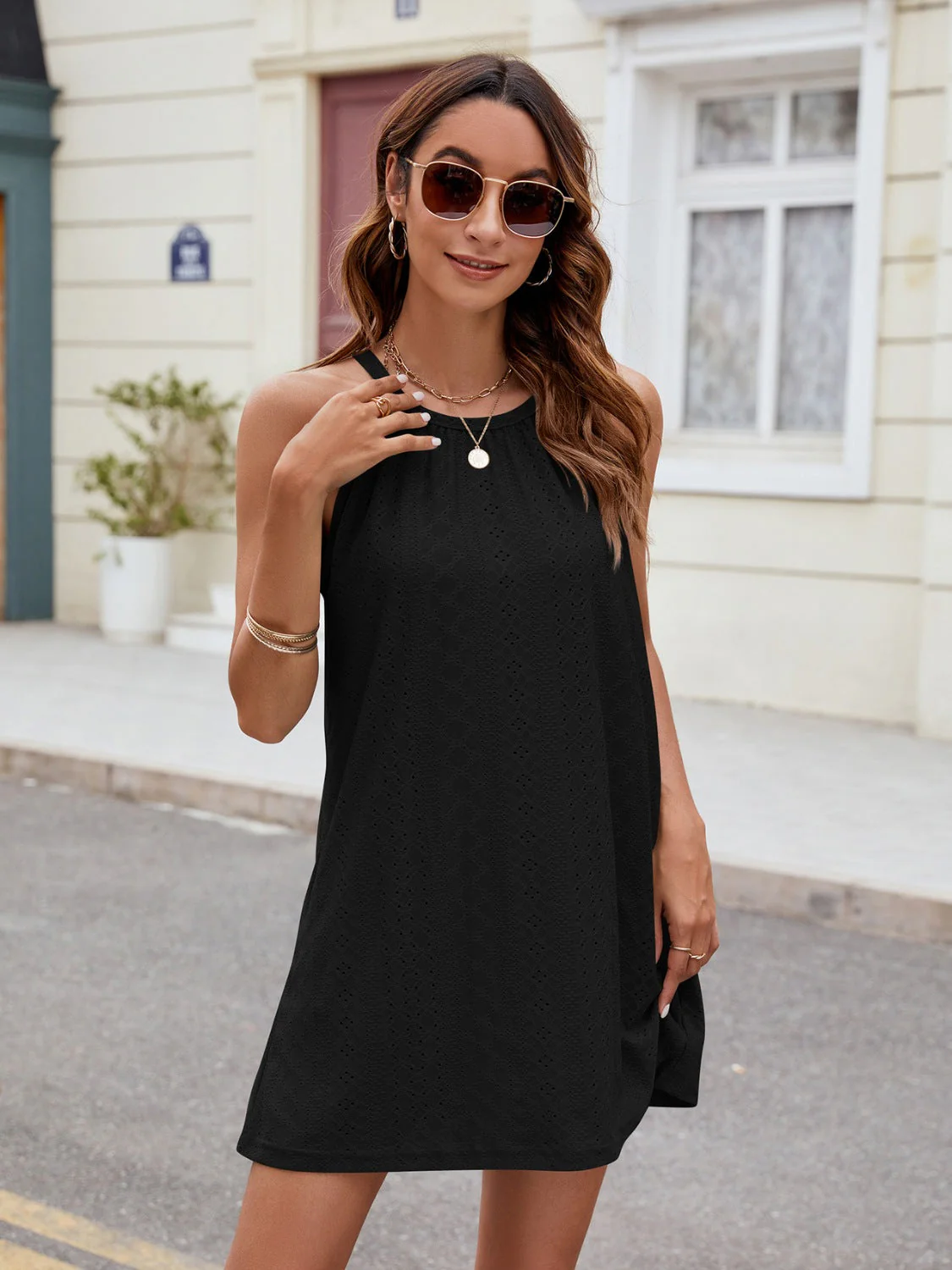 Florira Eyelet Sleeveless Mini Dress - Image 14