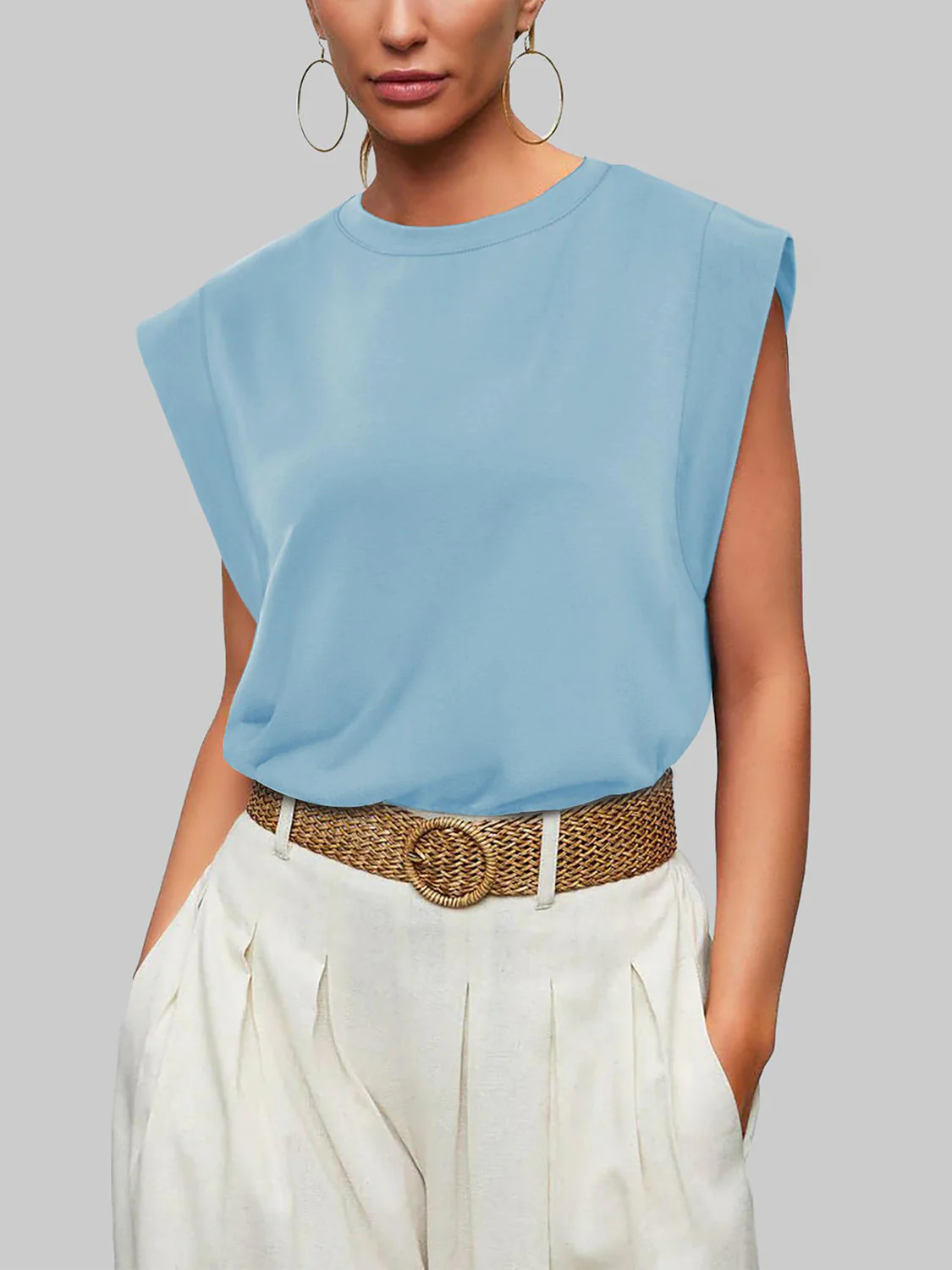 Florira Round Neck Cap Sleeve T-Shirt - Image 18