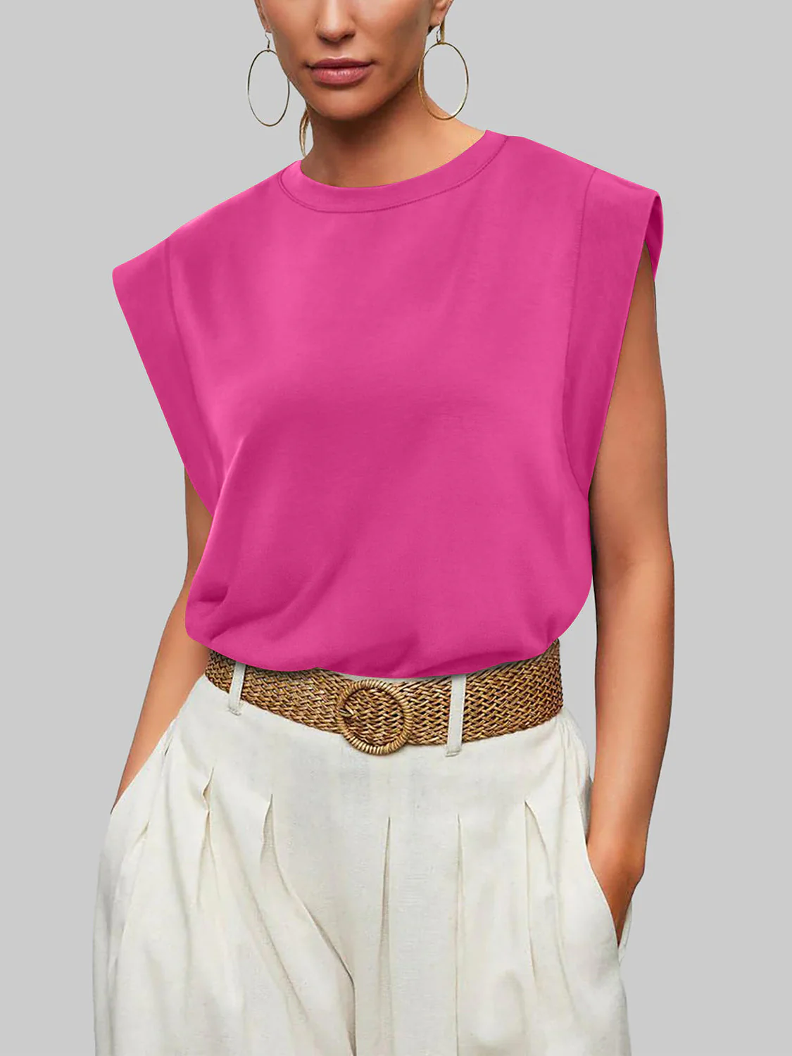 Florira Round Neck Cap Sleeve T-Shirt - Image 22