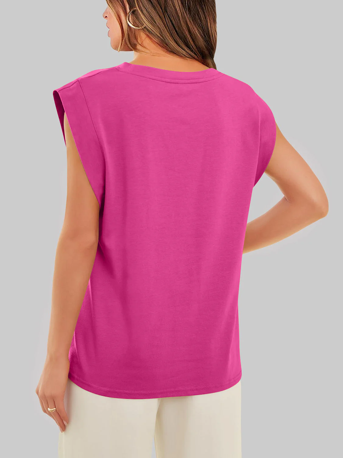 Florira Round Neck Cap Sleeve T-Shirt - Image 23