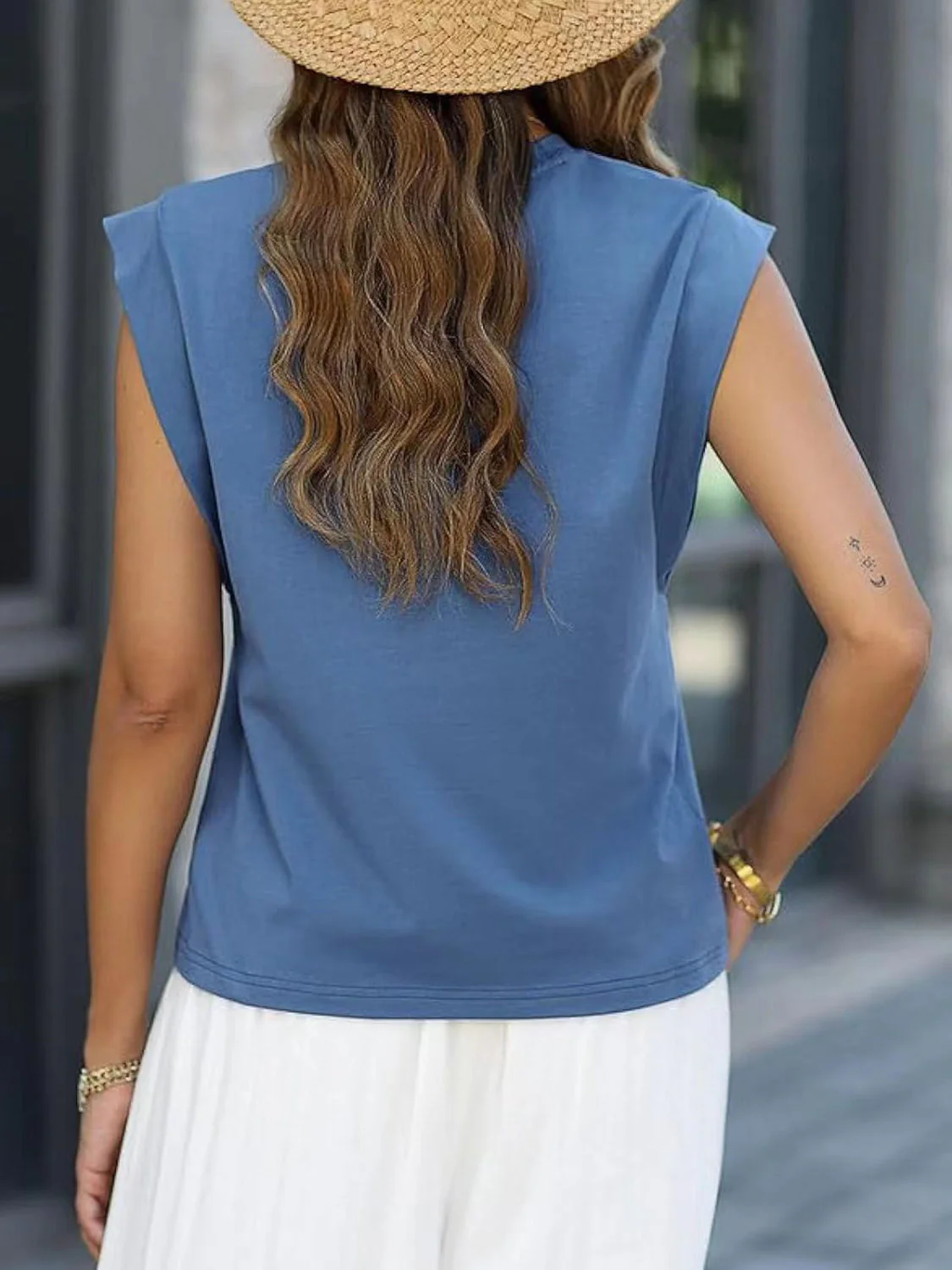 Florira Round Neck Cap Sleeve T-Shirt - Image 29