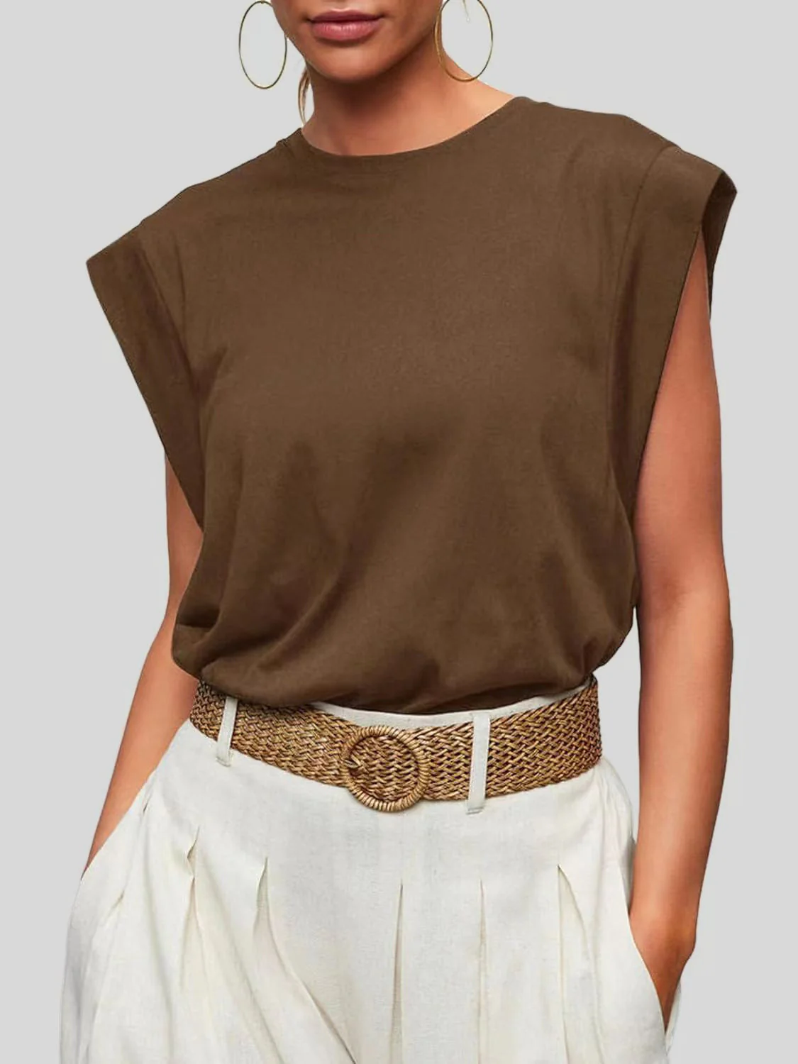 Florira Round Neck Cap Sleeve T-Shirt - Image 30