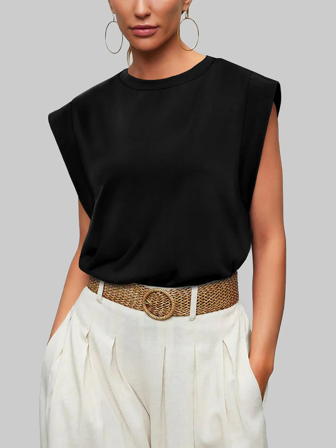 Florira Round Neck Cap Sleeve T-Shirt - Image 6
