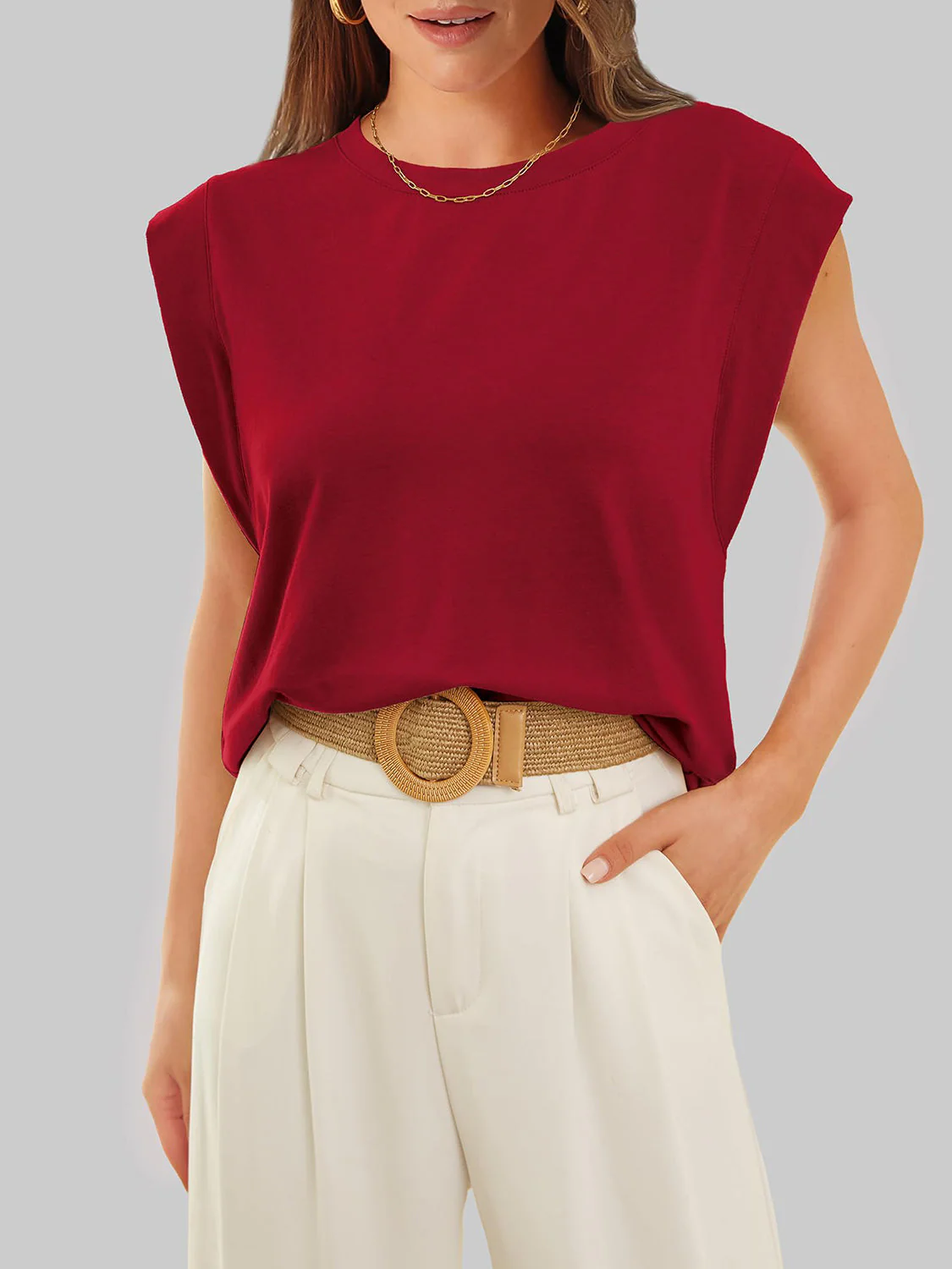 Florira Round Neck Cap Sleeve T-Shirt - Image 9