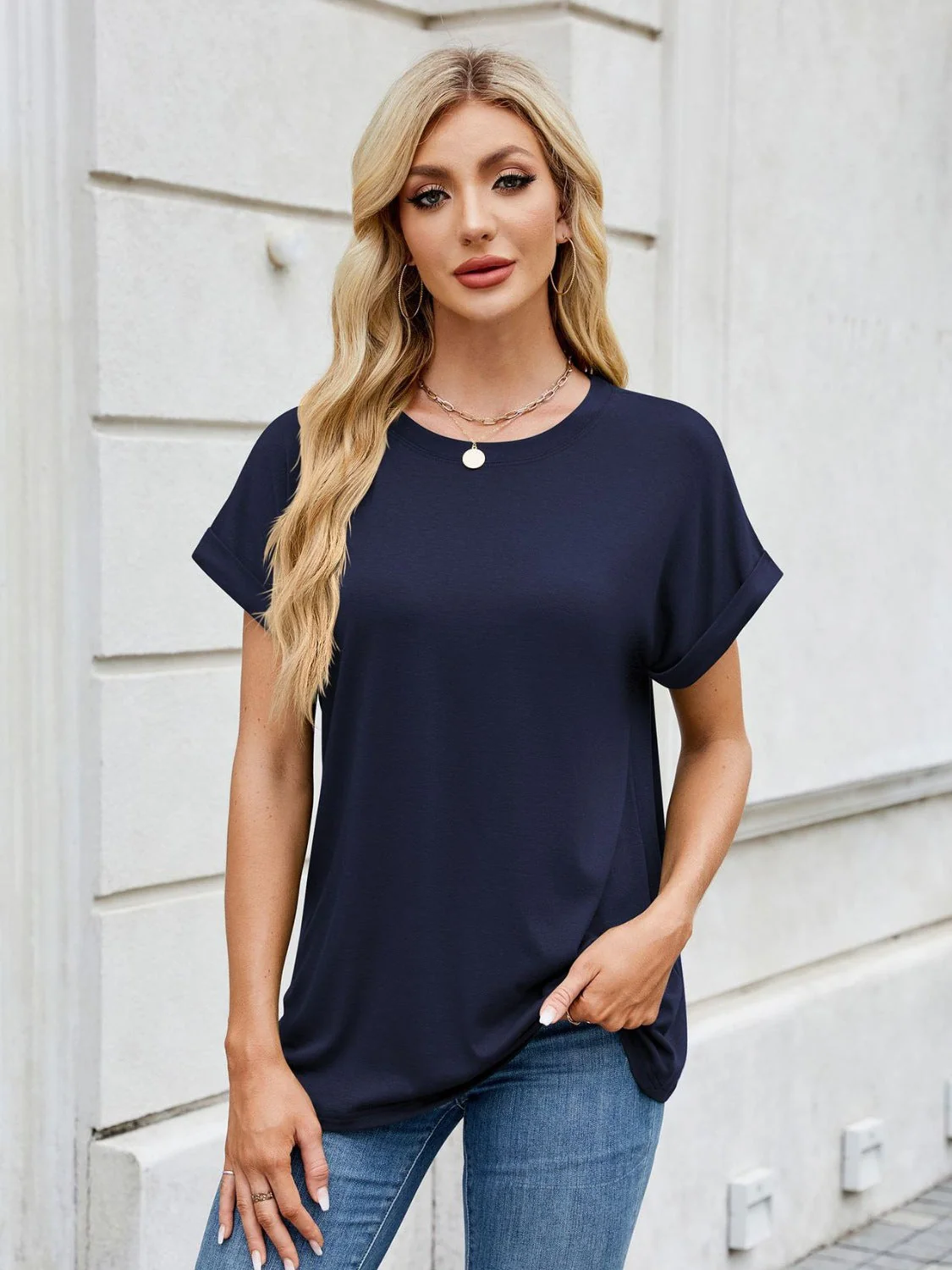 Florira Round Neck Short Sleeve T-Shirt - Image 12
