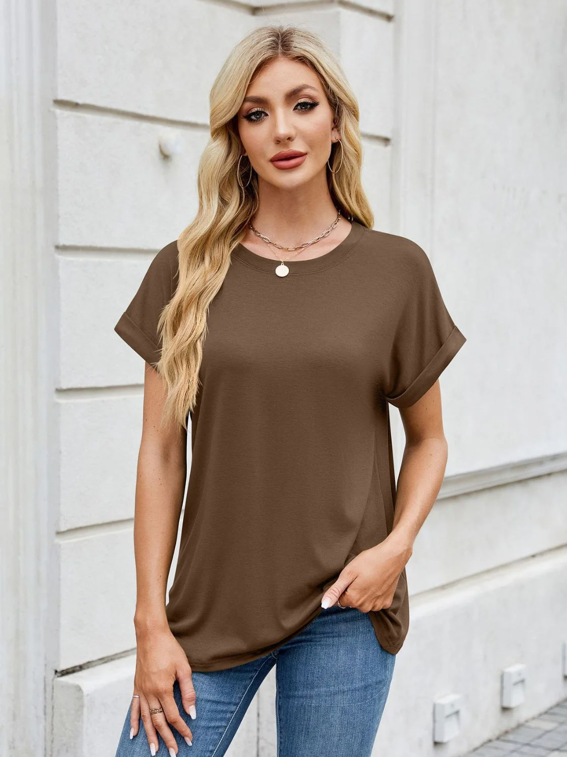 Florira Round Neck Short Sleeve T-Shirt - Image 21