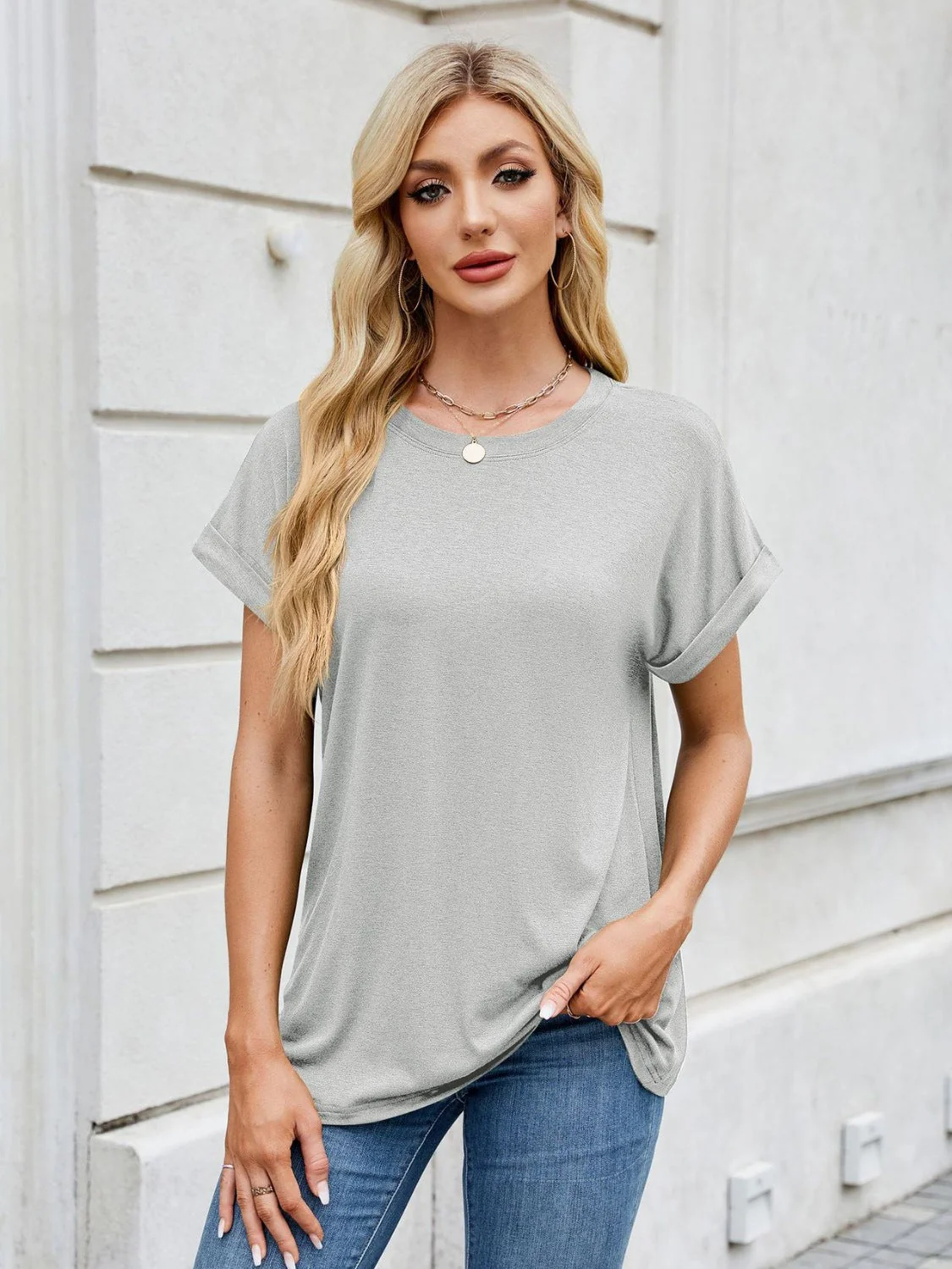 Florira Round Neck Short Sleeve T-Shirt - Image 24