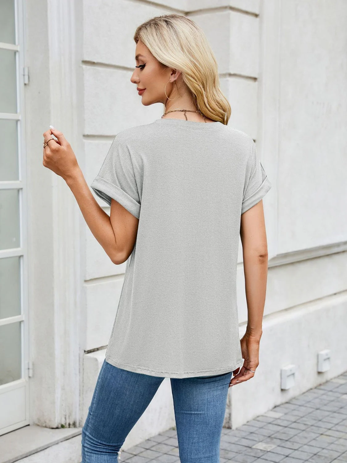 Florira Round Neck Short Sleeve T-Shirt - Image 25