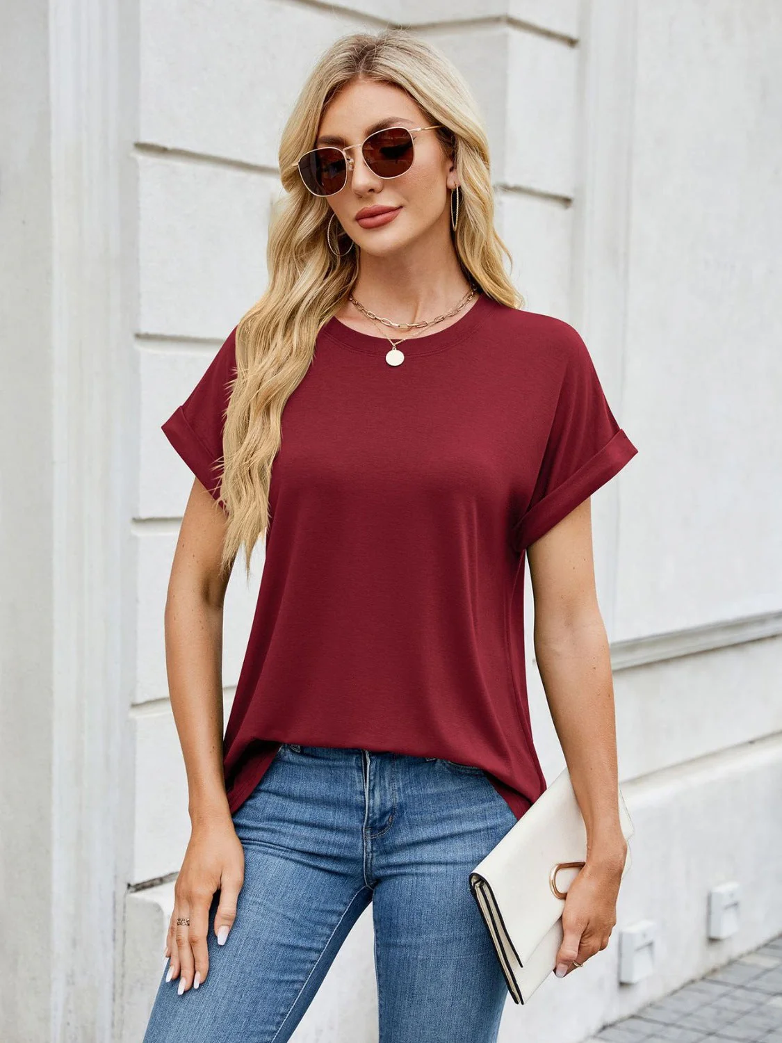 Florira Round Neck Short Sleeve T-Shirt - Image 26