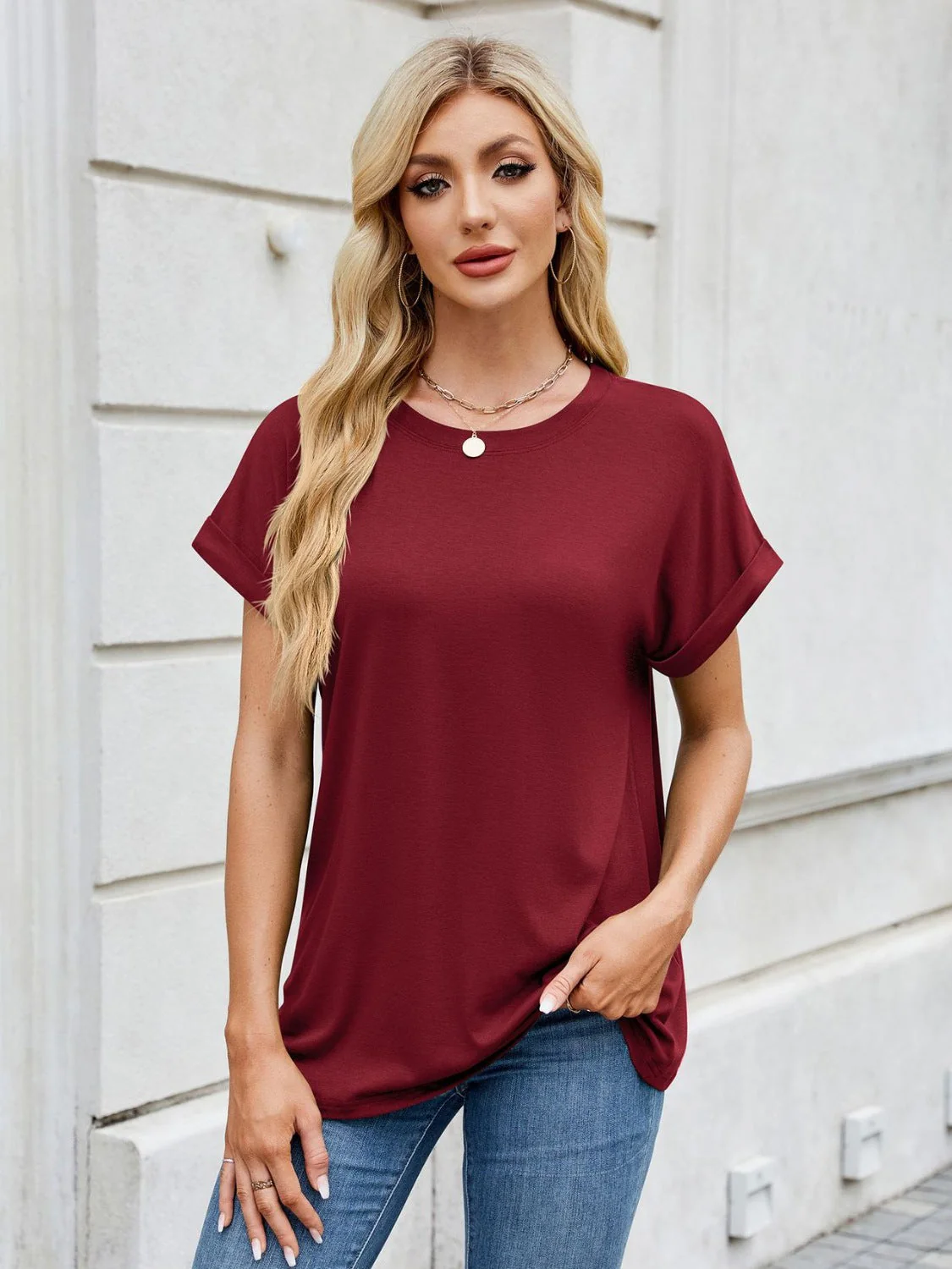 Florira Round Neck Short Sleeve T-Shirt - Image 27