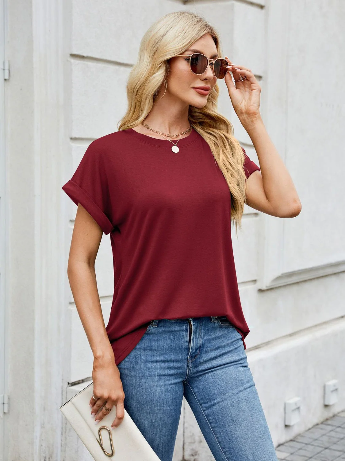 Florira Round Neck Short Sleeve T-Shirt - Image 28