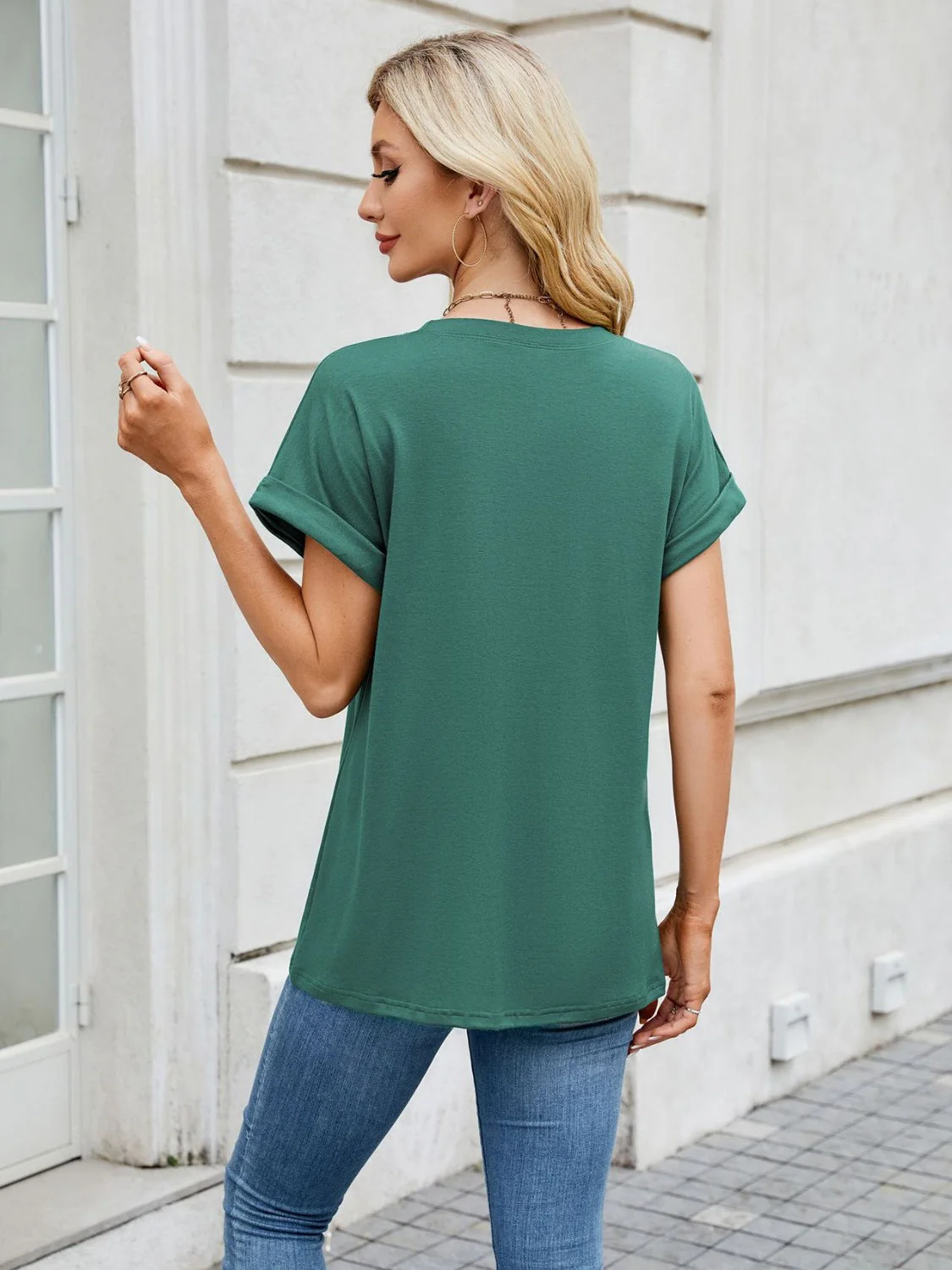 Florira Round Neck Short Sleeve T-Shirt - Image 3
