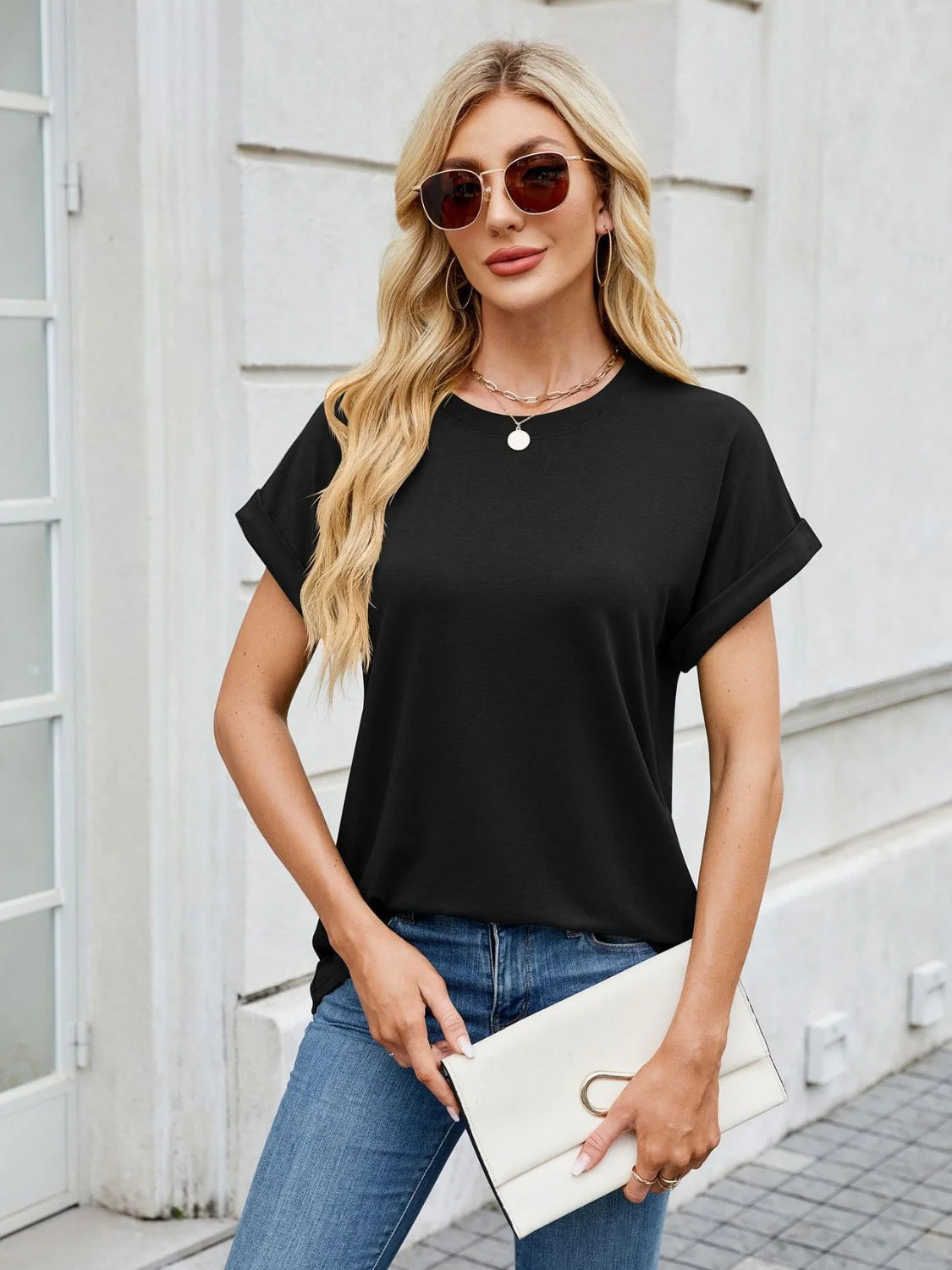 Florira Round Neck Short Sleeve T-Shirt - Image 6