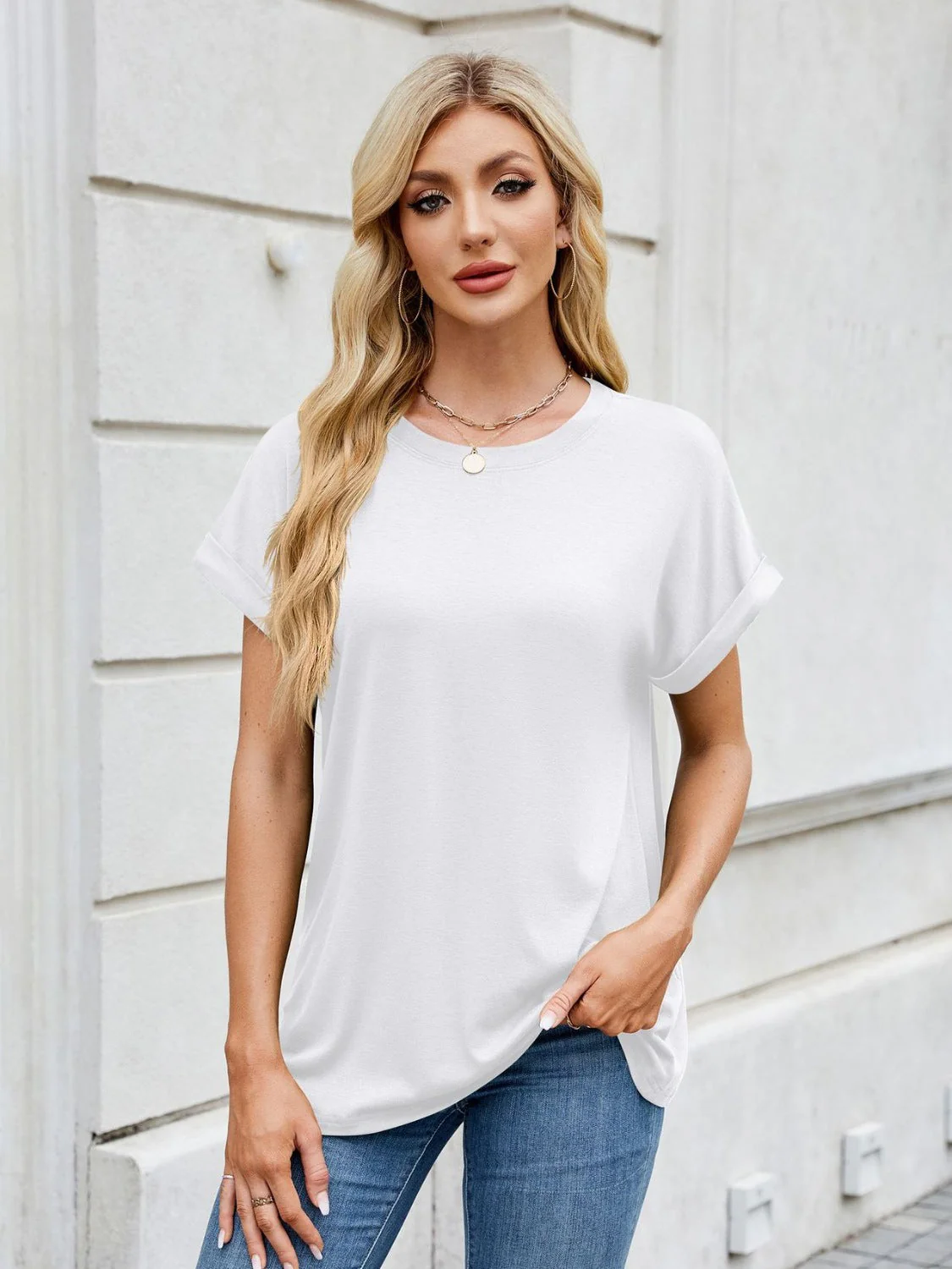 Florira Round Neck Short Sleeve T-Shirt - Image 8