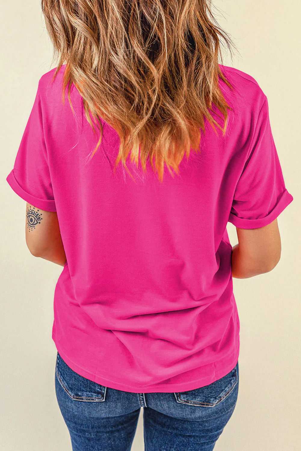 Flower Round Neck Short Sleeve T-Shirt - Image 4