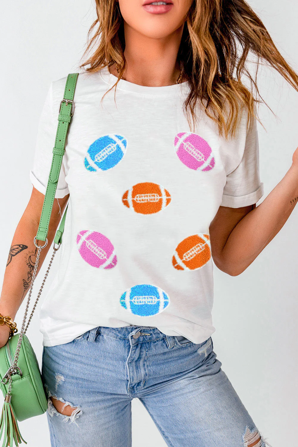 Football Round Neck Short Sleeve T-Shirt - Image 3