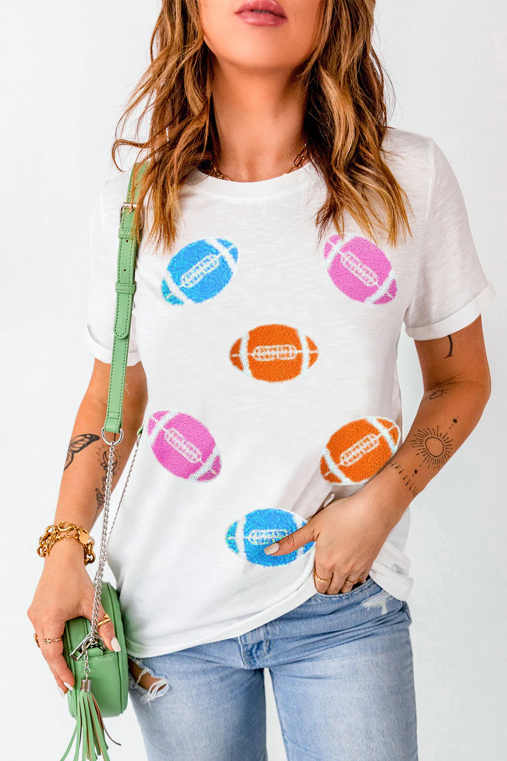 Football Round Neck Short Sleeve T-Shirt - Image 4