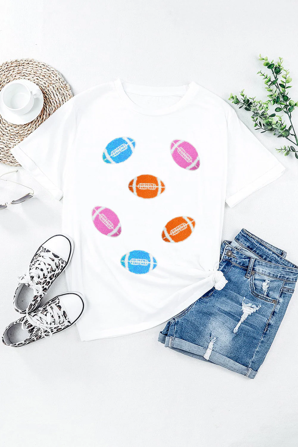Football Round Neck Short Sleeve T-Shirt - Image 6