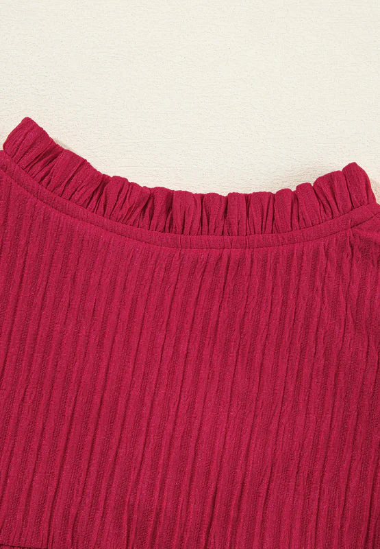Frill Notched Long Sleeve Dress - Image 7