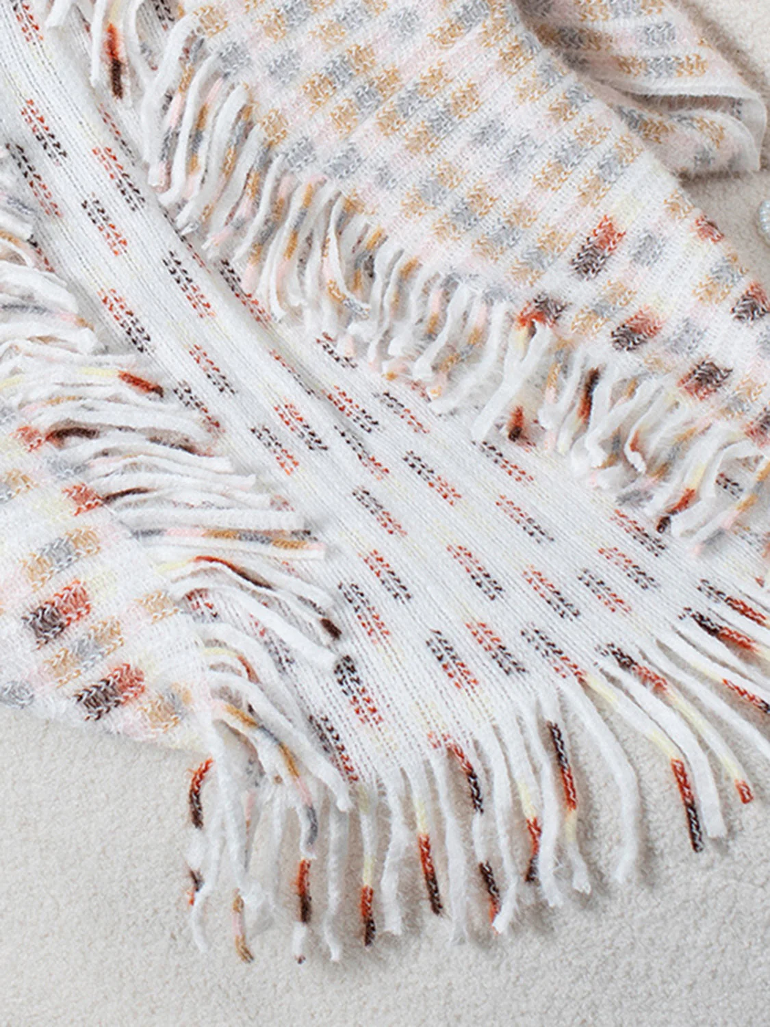 Fringe Open Front Half Sleeve Poncho - Image 11