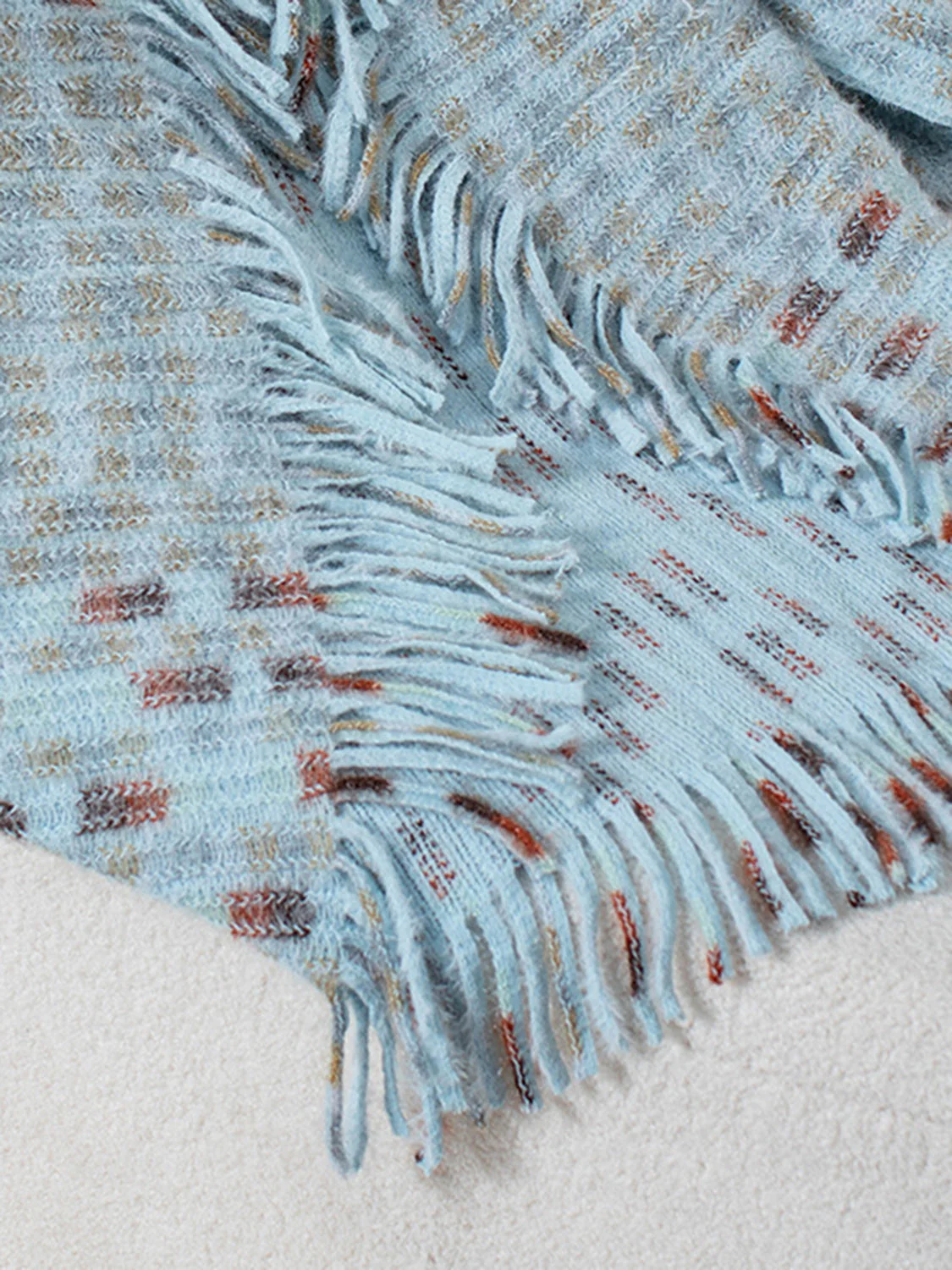Fringe Open Front Half Sleeve Poncho - Image 14