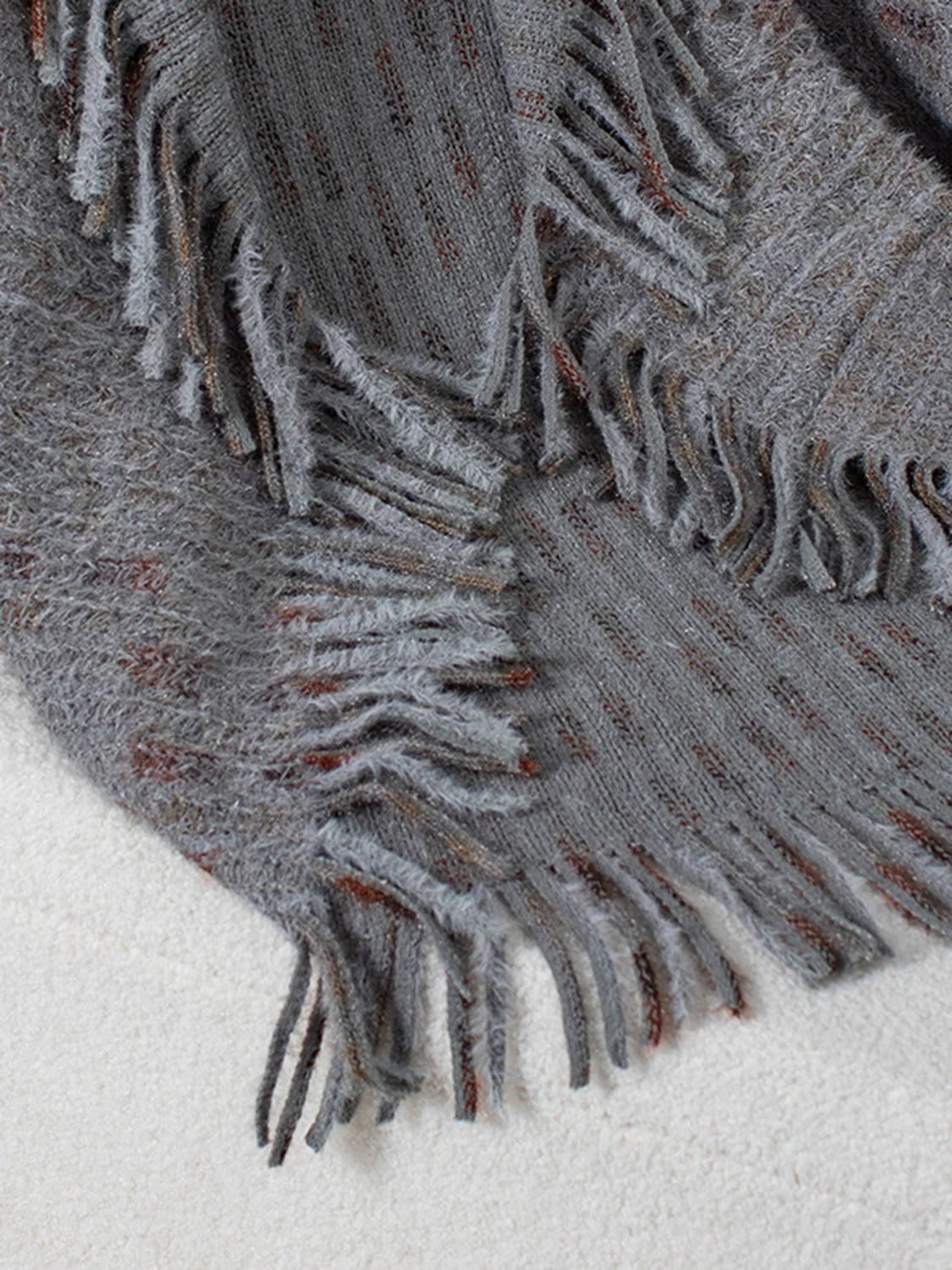Fringe Open Front Half Sleeve Poncho - Image 17