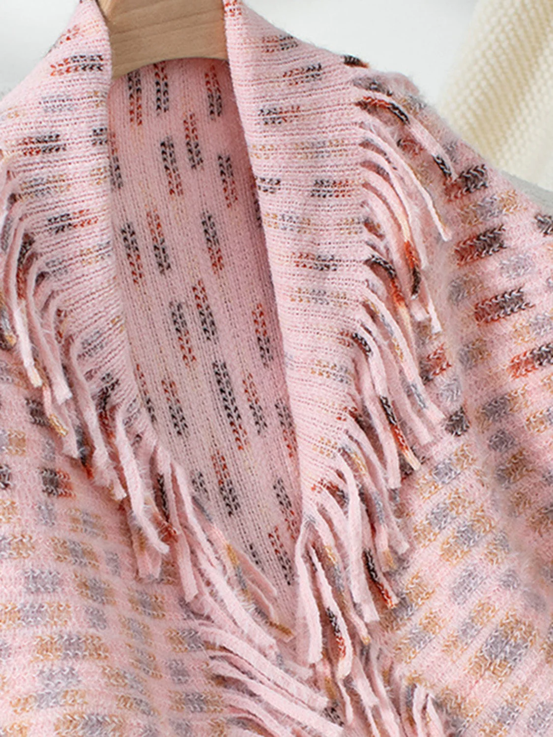 Fringe Open Front Half Sleeve Poncho - Image 7