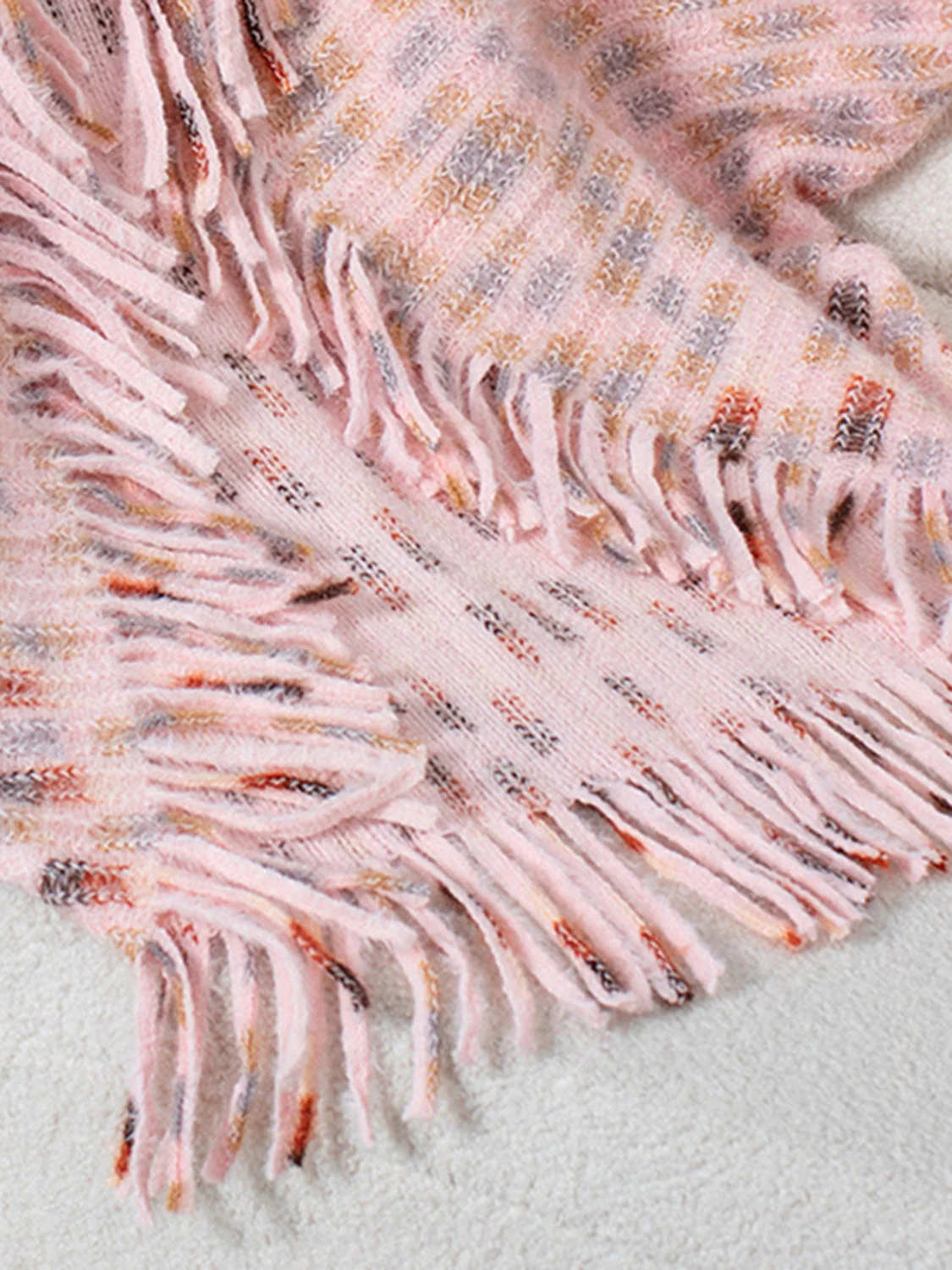 Fringe Open Front Half Sleeve Poncho - Image 8