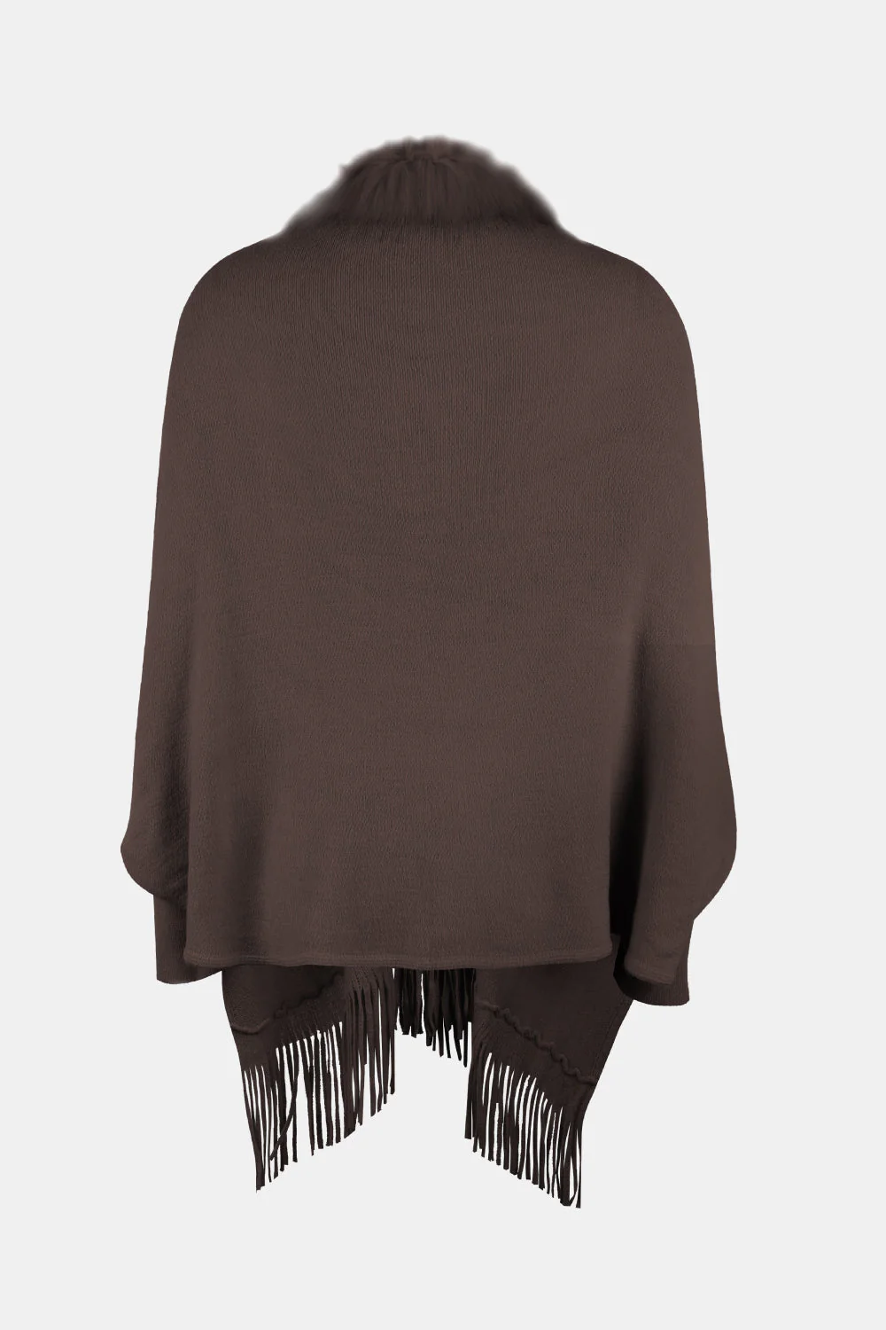 Fringe Open Front Long Sleeve Poncho - Image 19