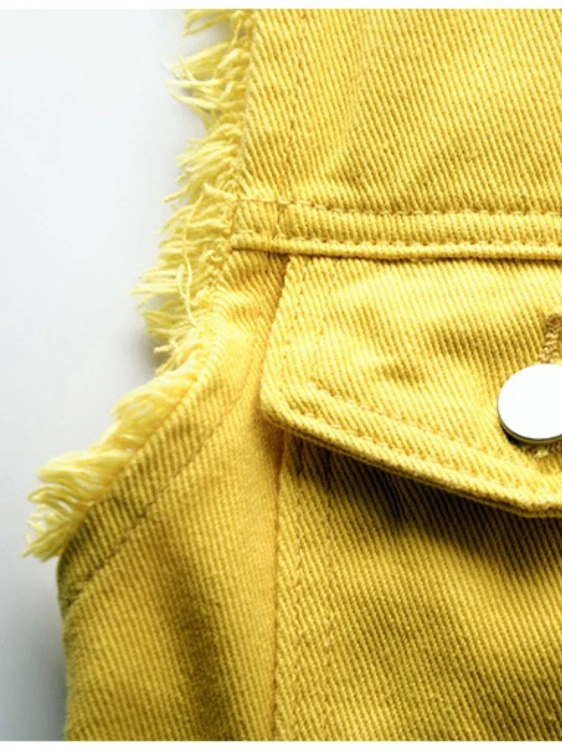 Full Size Button Down Raw Hem Sleeveless Denim Jacket Plus Size - Image 17