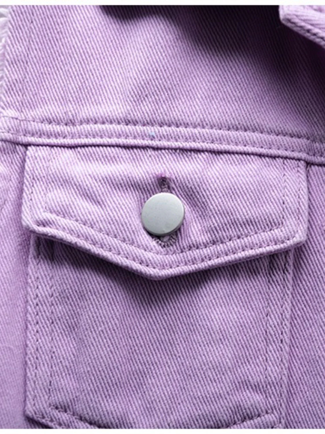 Full Size Button Down Raw Hem Sleeveless Denim Jacket Plus Size - Image 3