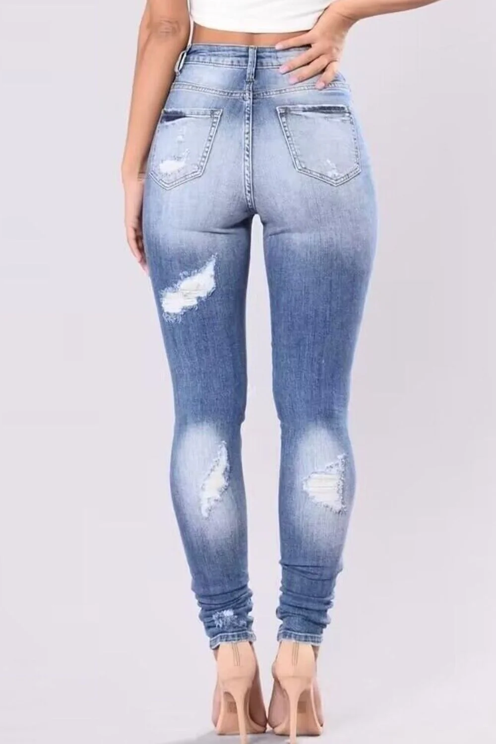 Full Size Distressed Skinny Jeans Plus Size - Image 2