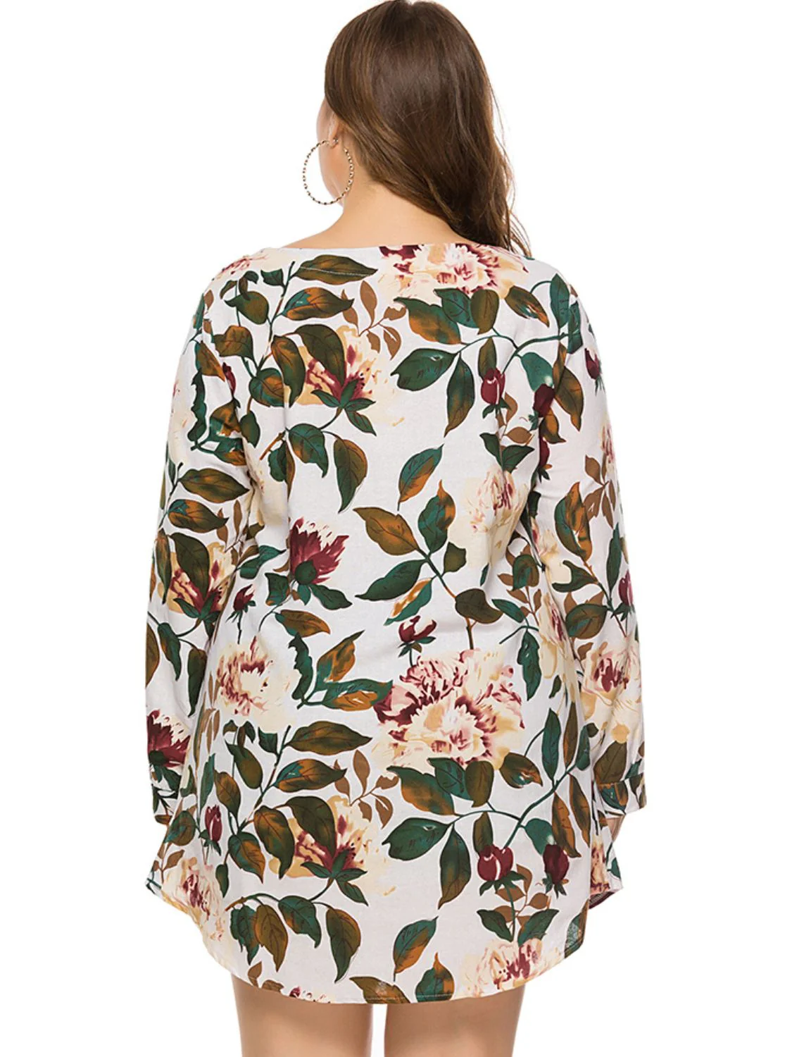 Full Size Floral Long Sleeve Mini Dress - Image 2