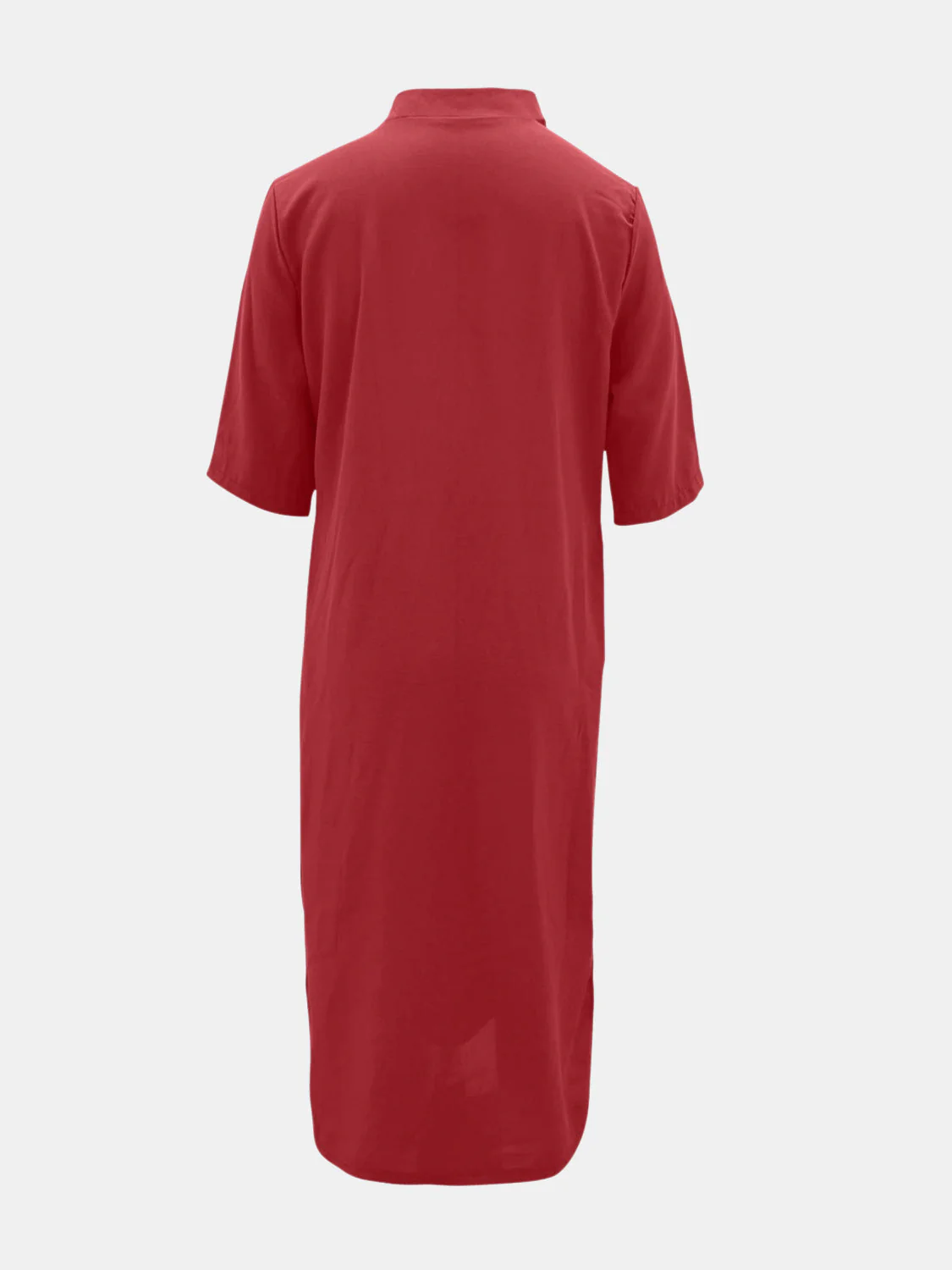 Full Size Notched Half Sleeve Midi Dress - Image 3