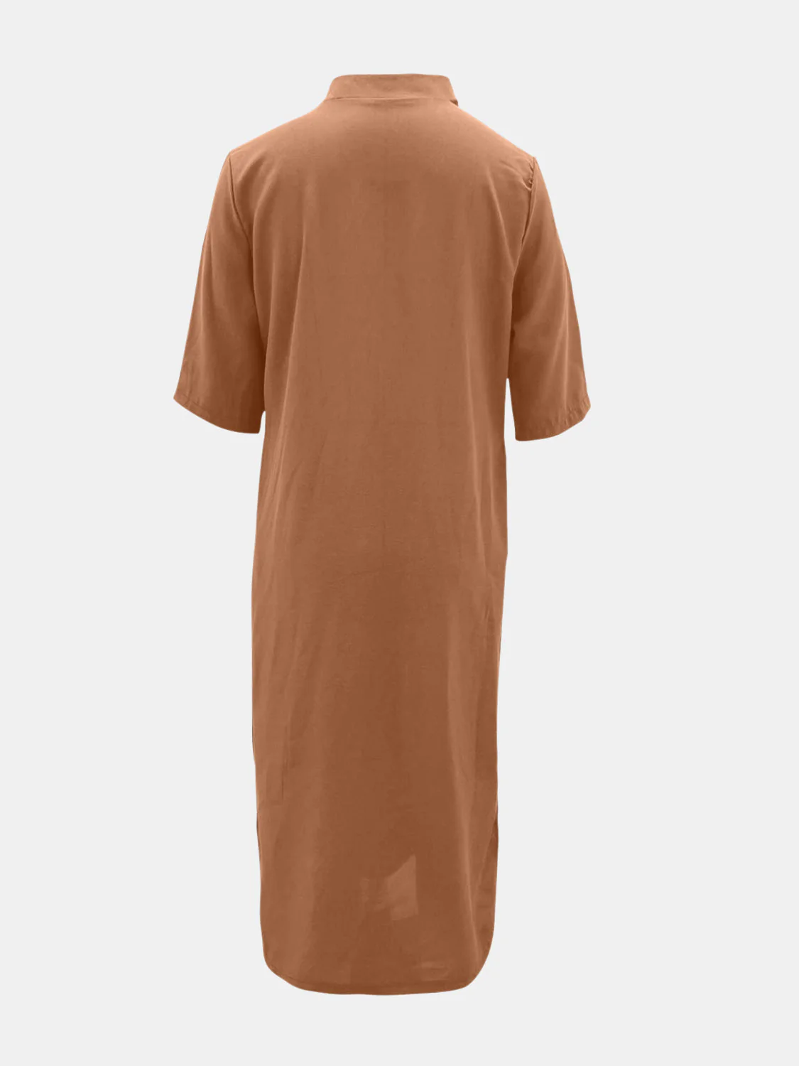 Full Size Notched Half Sleeve Midi Dress - Image 6