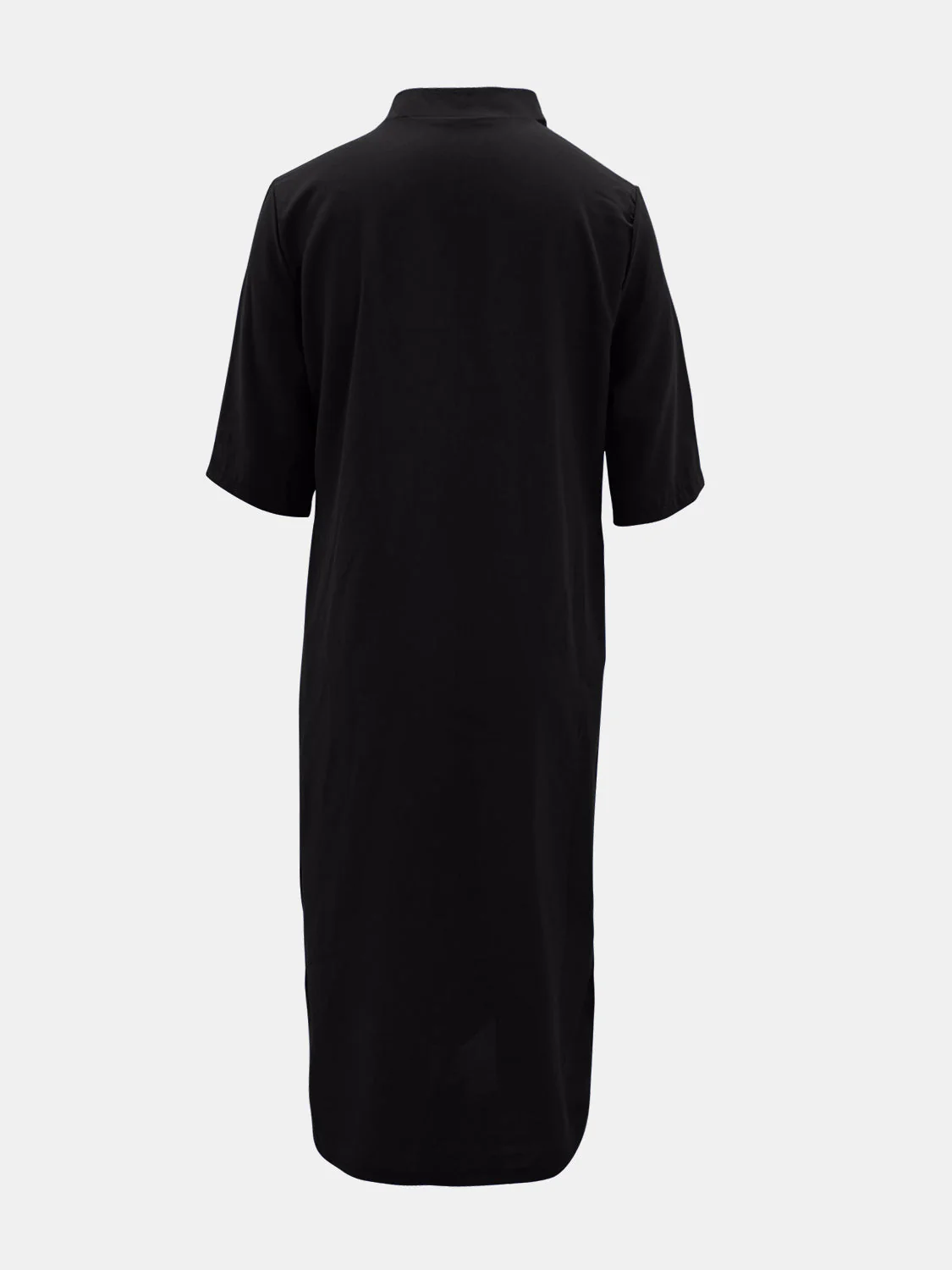 Full Size Notched Half Sleeve Midi Dress - Image 8
