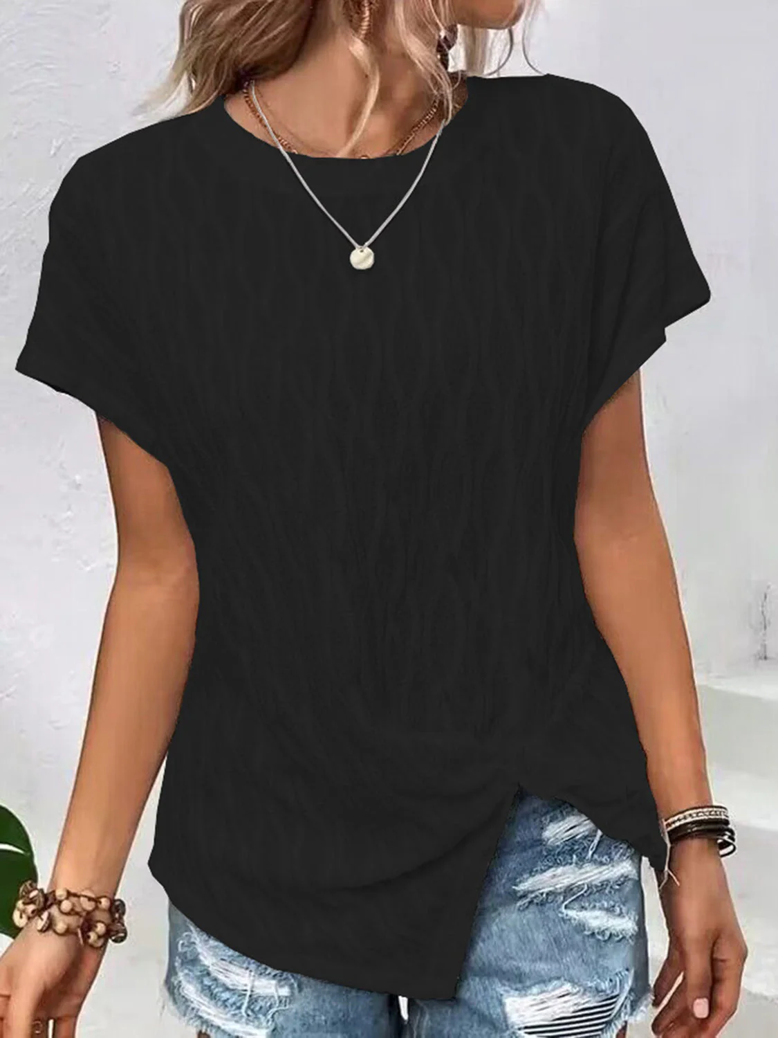 Full Size Round Neck Short Sleeve T-Shirt - Image 12