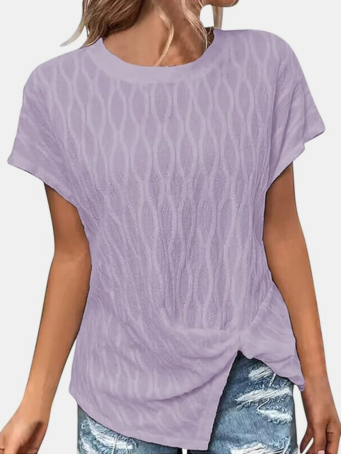 Full Size Round Neck Short Sleeve T-Shirt - Image 19