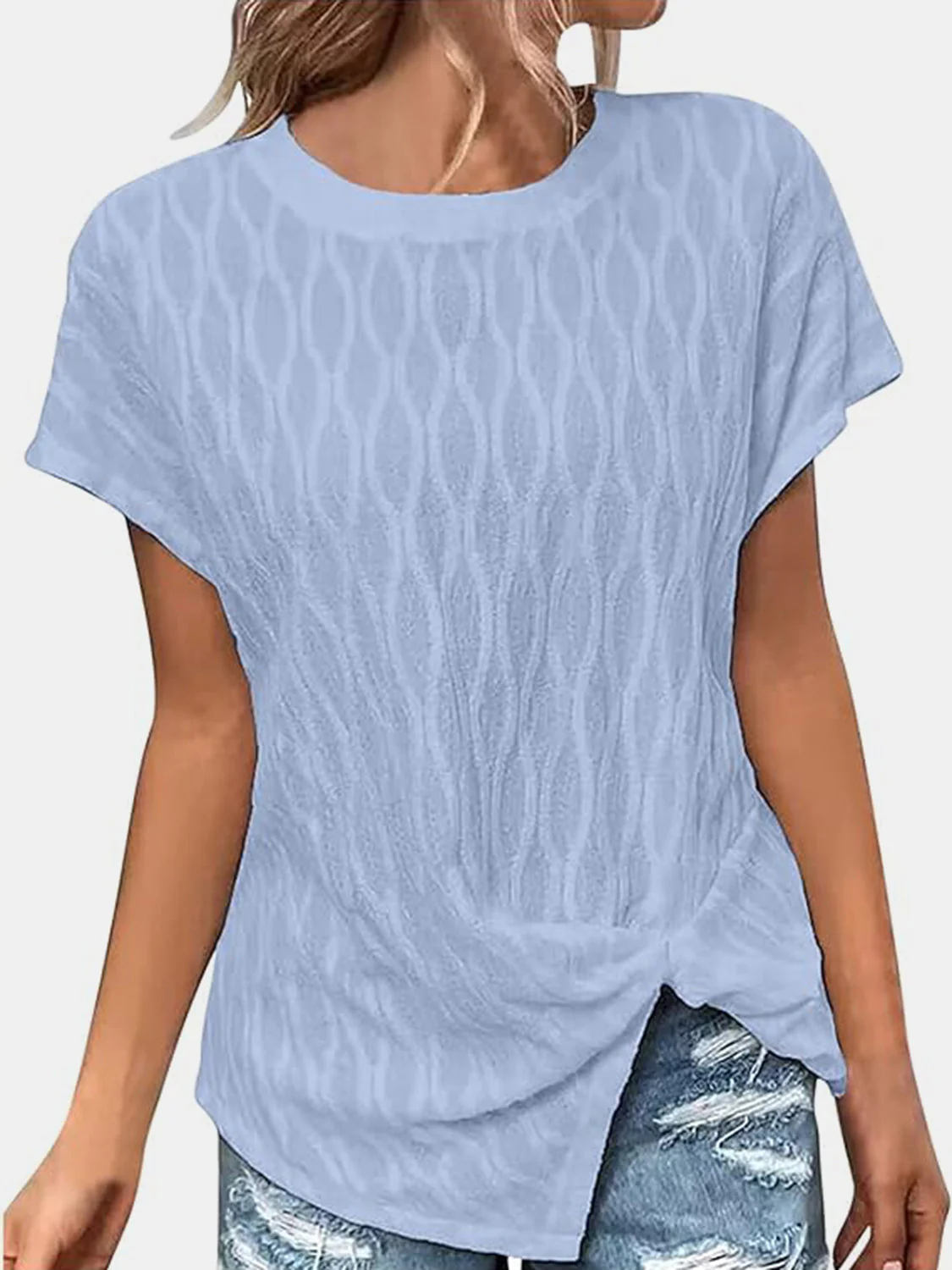 Full Size Round Neck Short Sleeve T-Shirt - Image 5