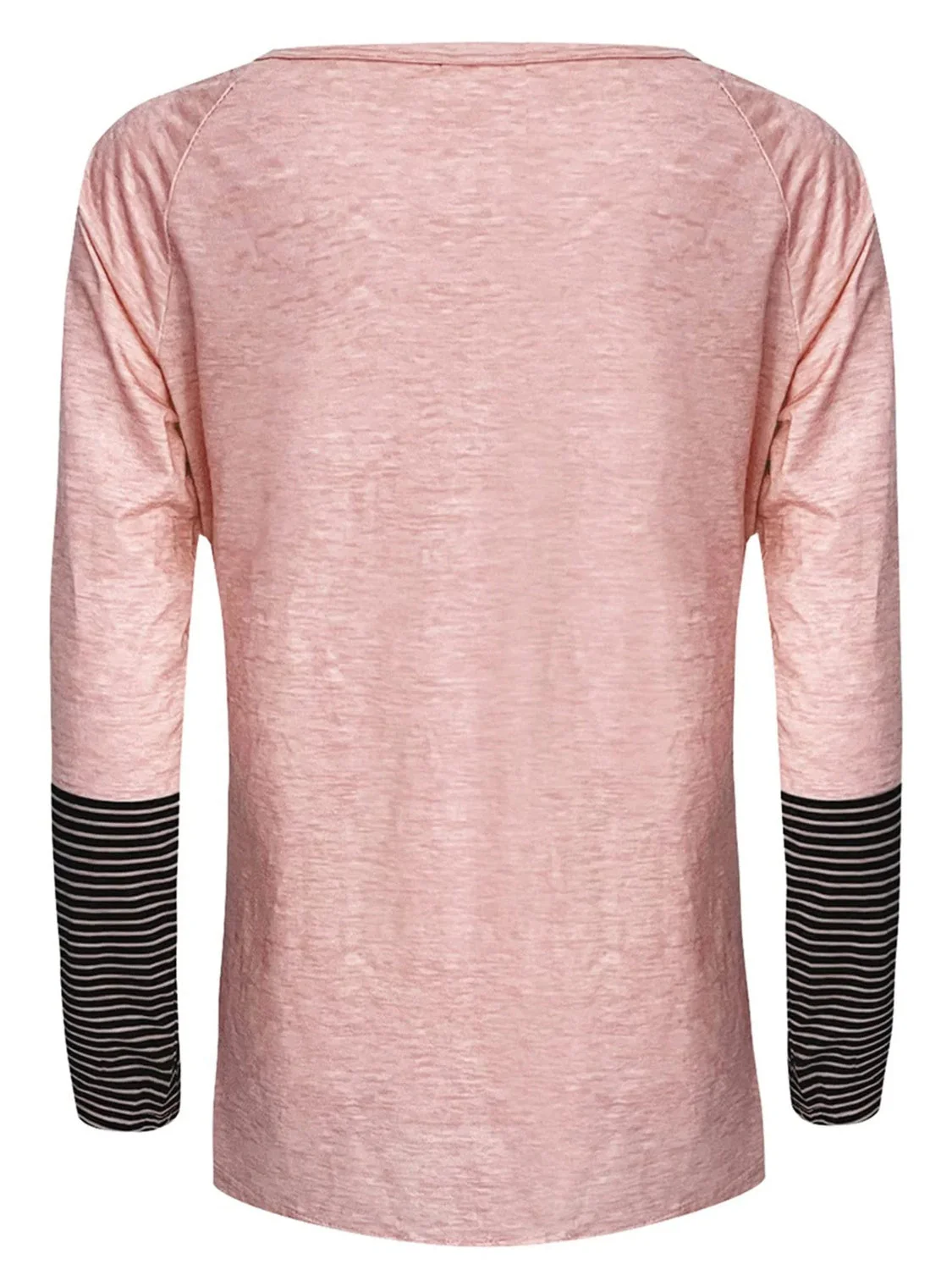 Full Size Striped Quarter Button Long Sleeve T-Shirt - Image 15