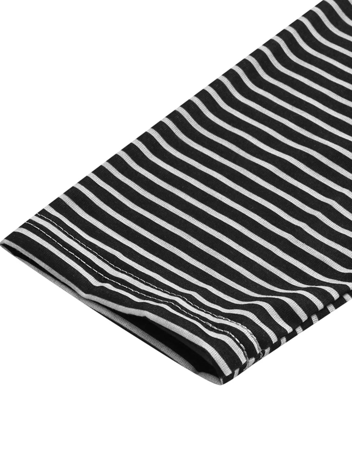 Full Size Striped Quarter Button Long Sleeve T-Shirt - Image 3