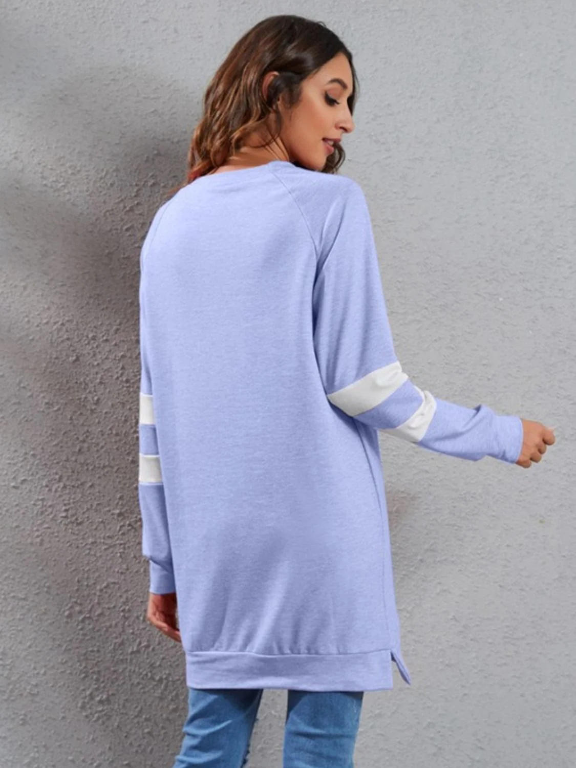 Full Size Striped Round Neck Long Sleeve T-Shirt - Image 13