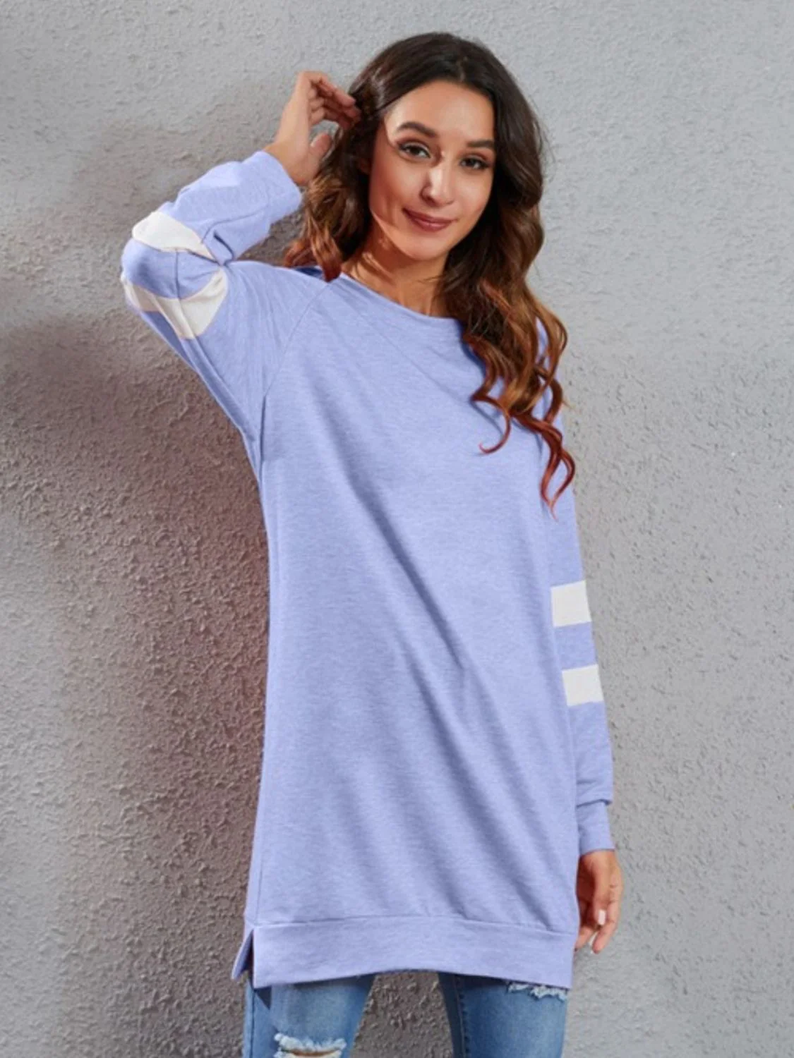Full Size Striped Round Neck Long Sleeve T-Shirt - Image 14