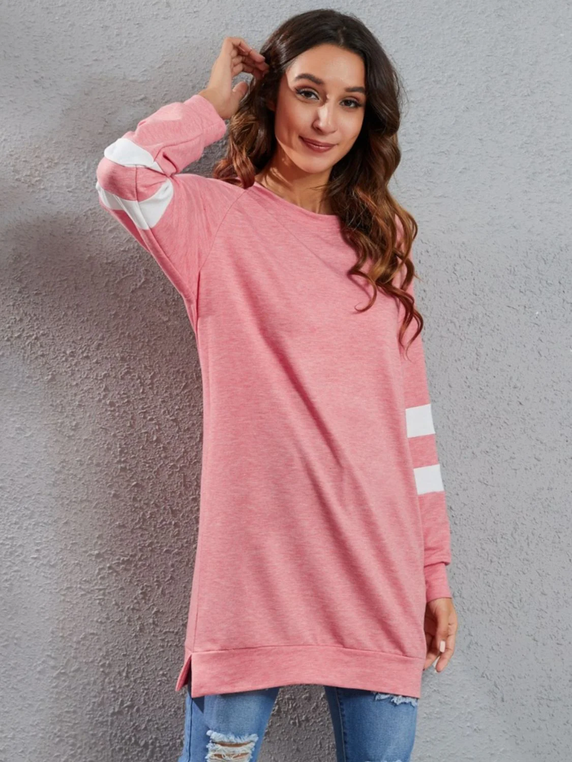 Full Size Striped Round Neck Long Sleeve T-Shirt - Image 24