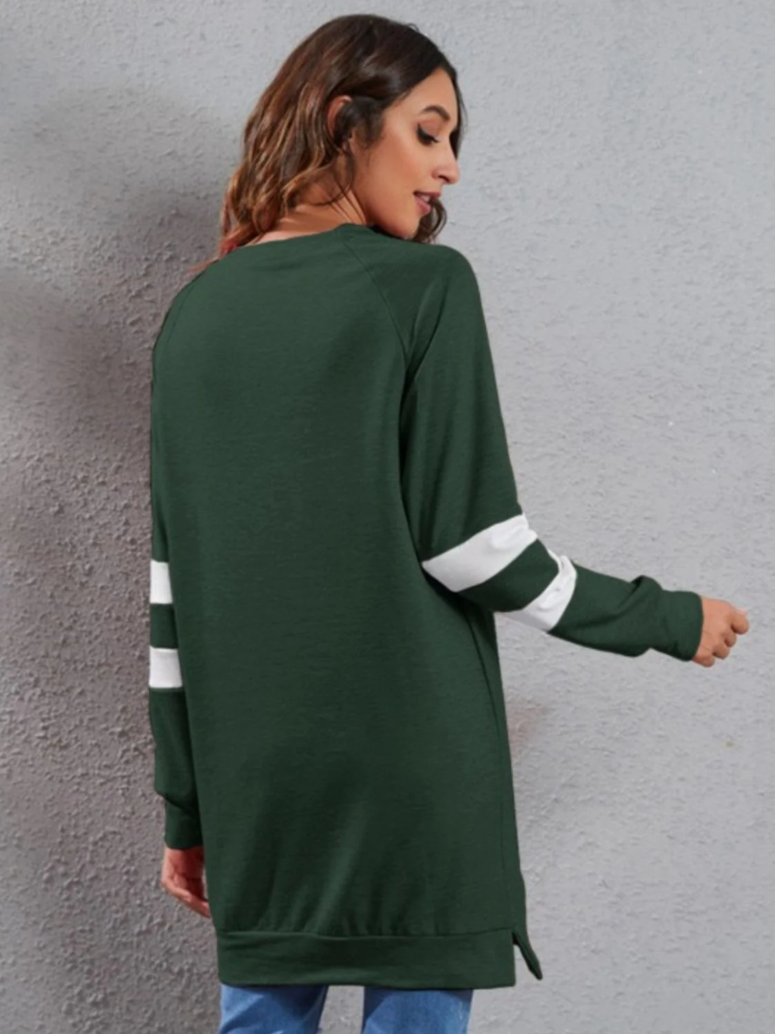 Full Size Striped Round Neck Long Sleeve T-Shirt - Image 3