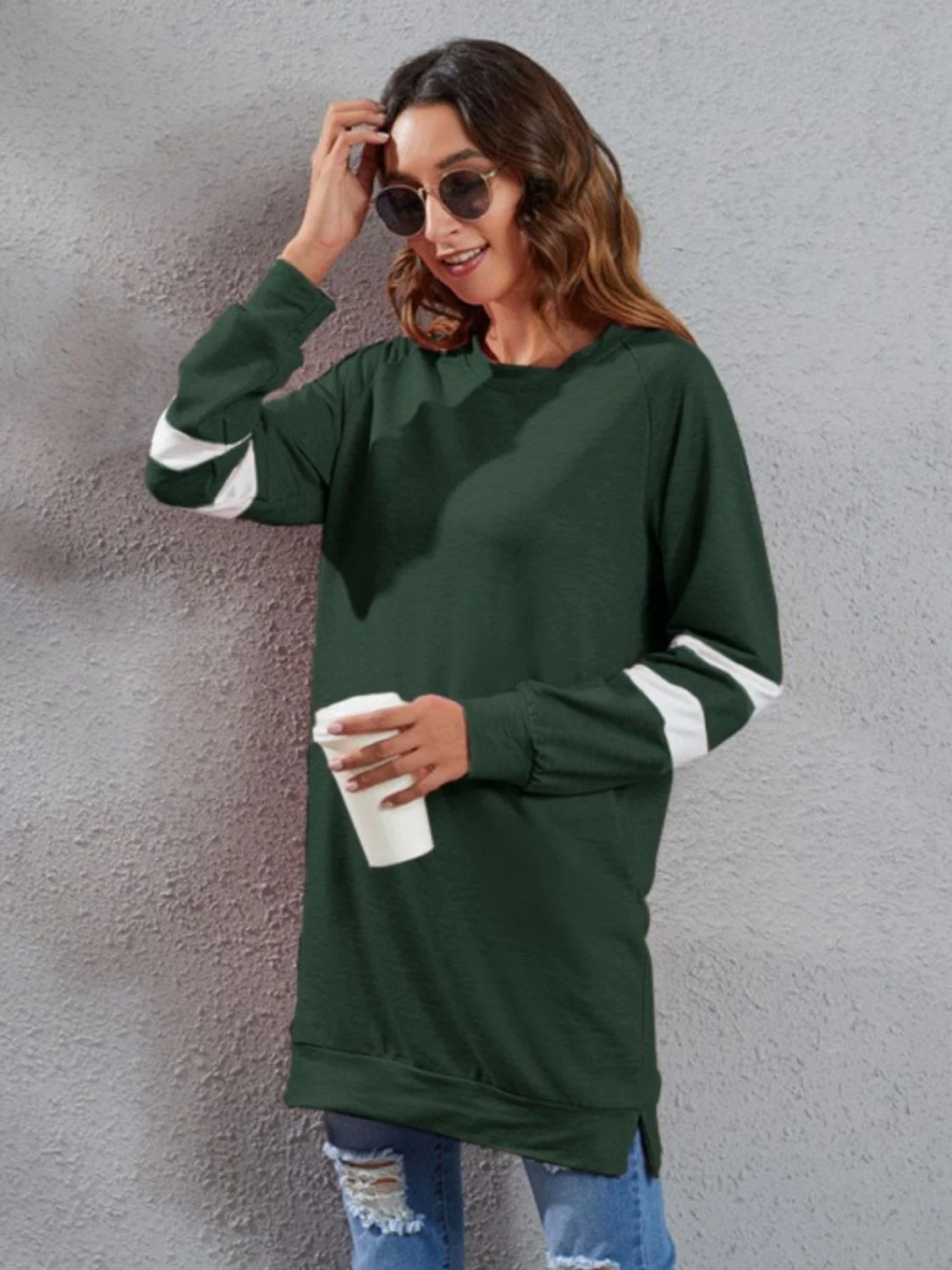 Full Size Striped Round Neck Long Sleeve T-Shirt - Image 6