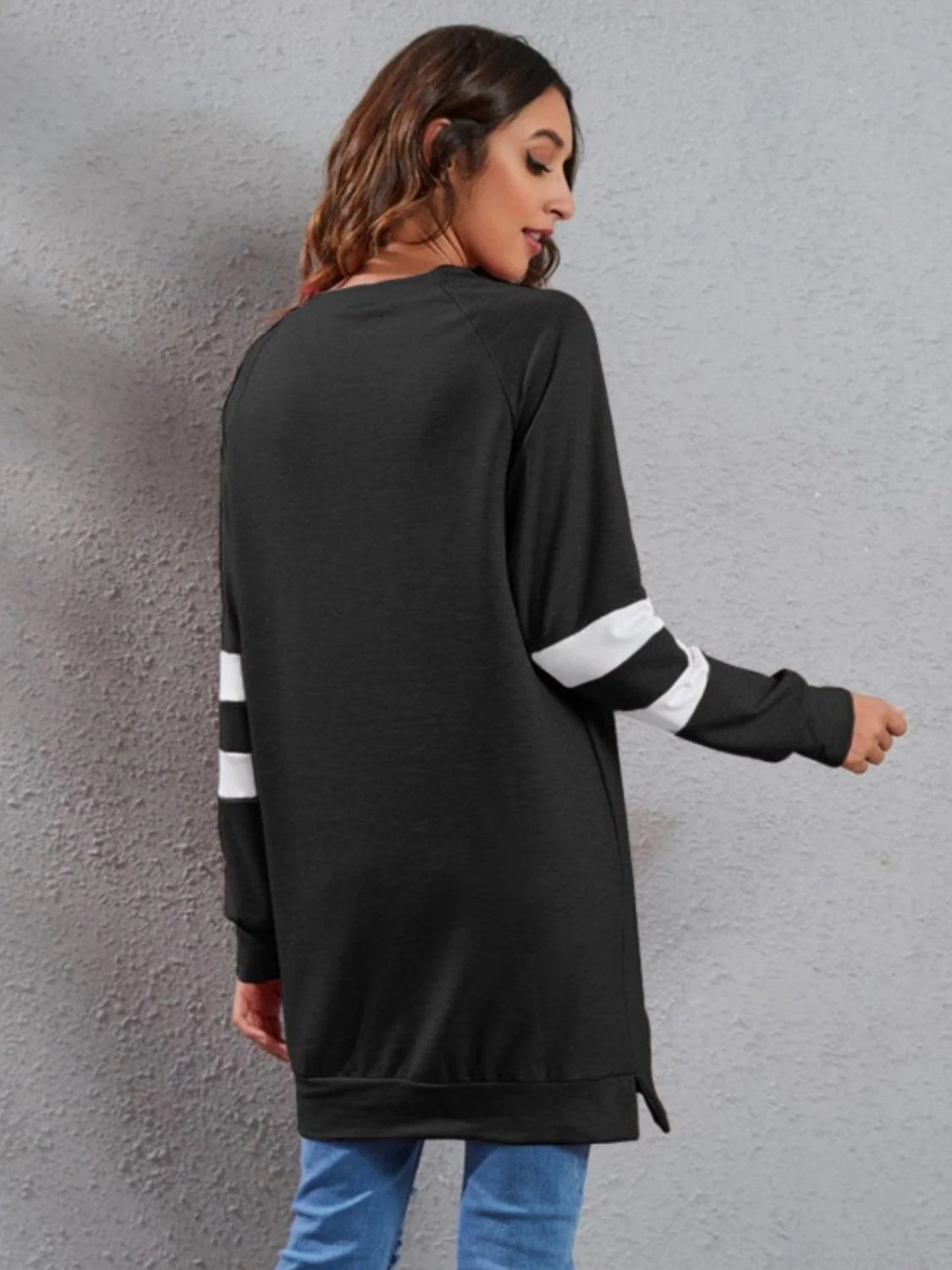 Full Size Striped Round Neck Long Sleeve T-Shirt - Image 7